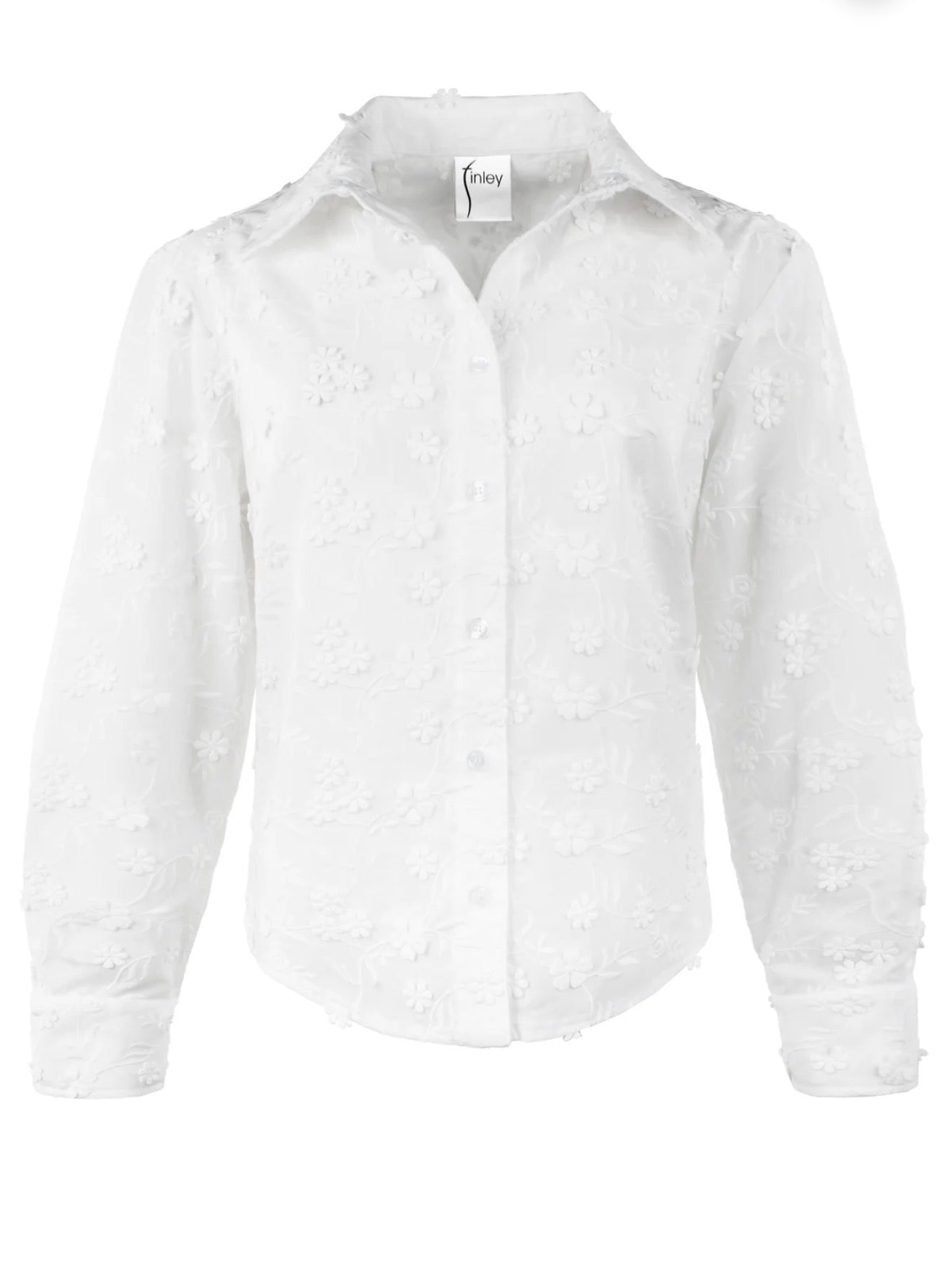 Finley Crop Andie Shirt With 3-D Flowers