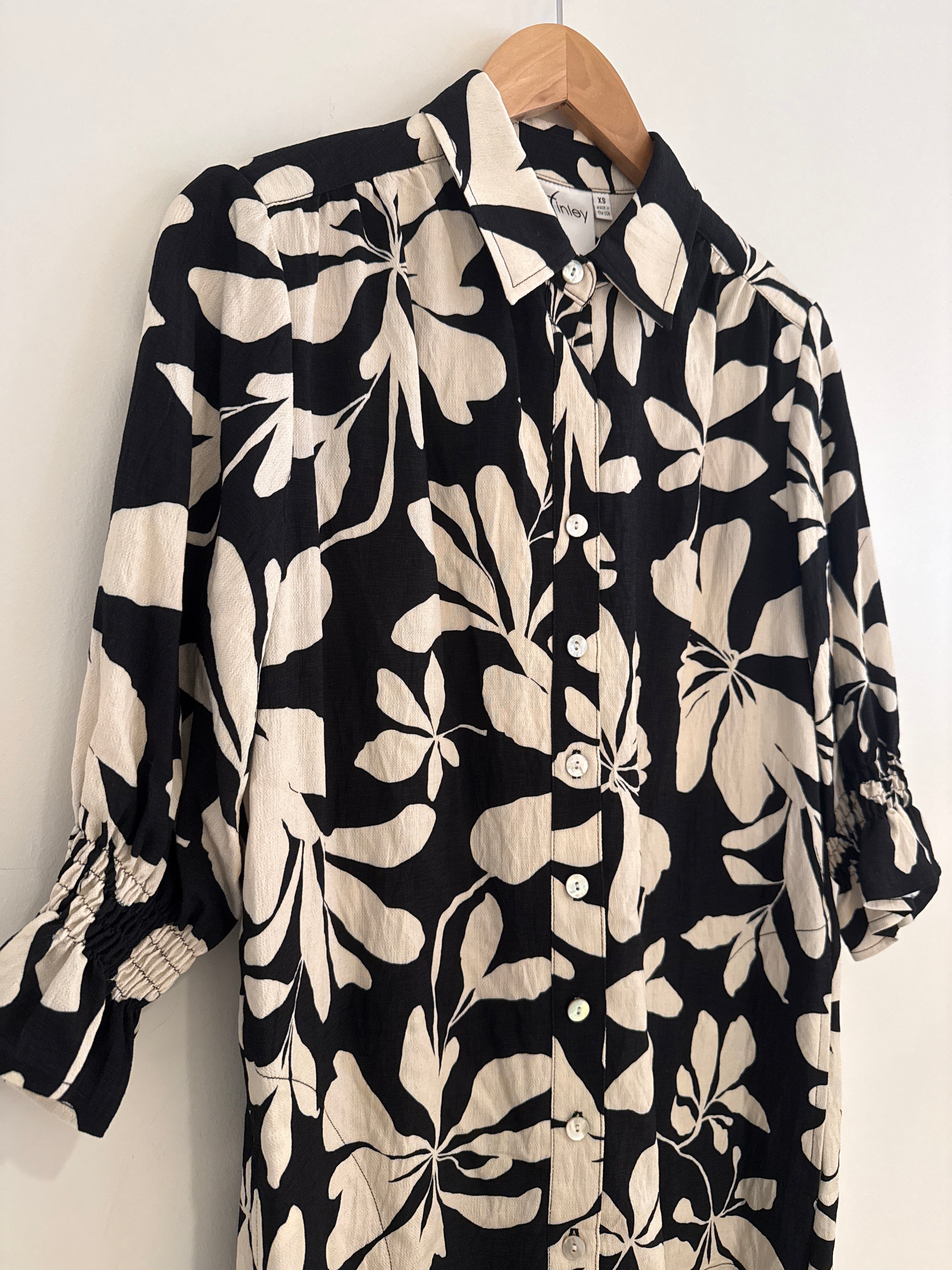 Finley Miller Dress Black And Tan Print