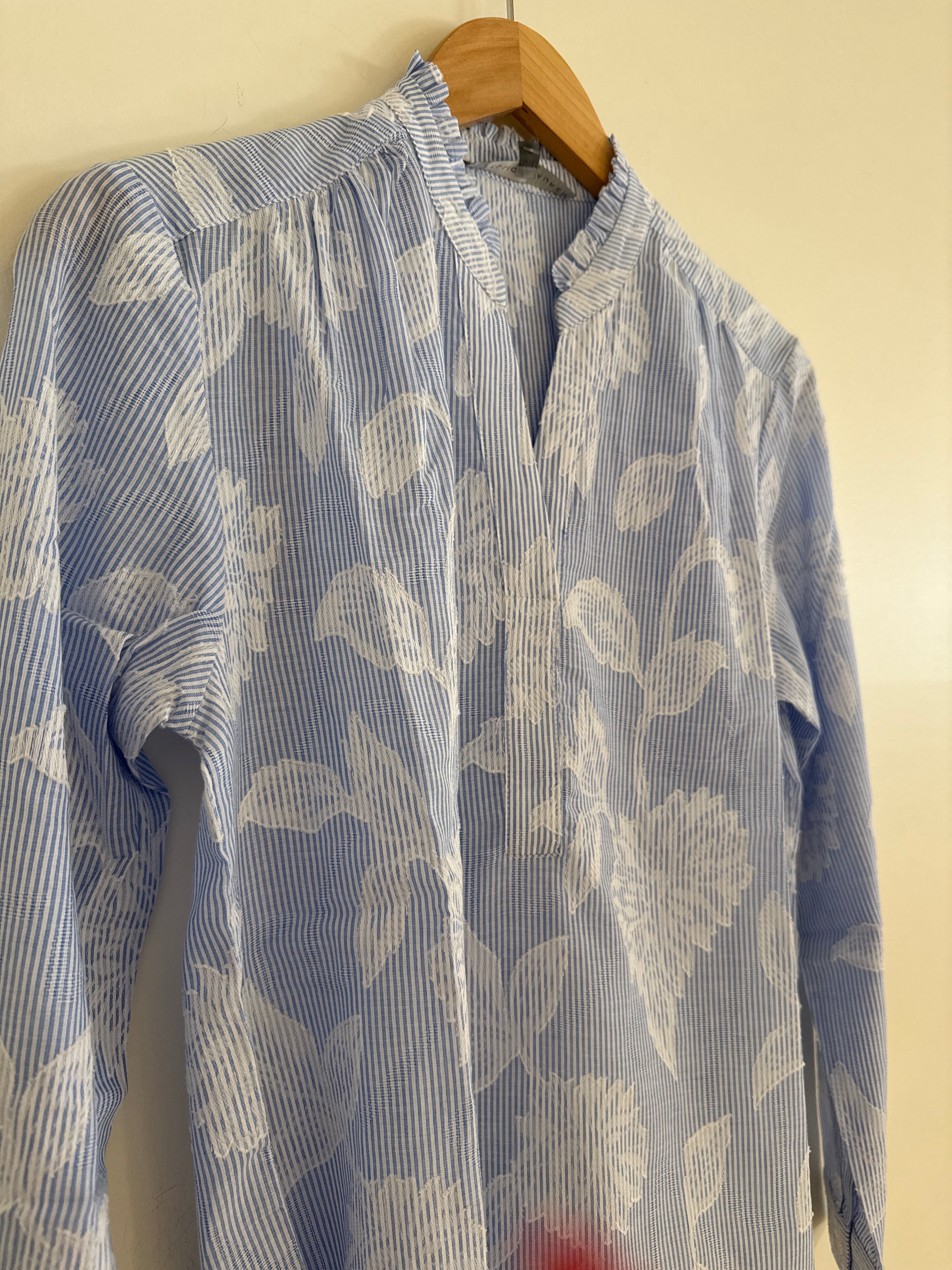 Elliott Lauren Blue Stripe & Floral Top