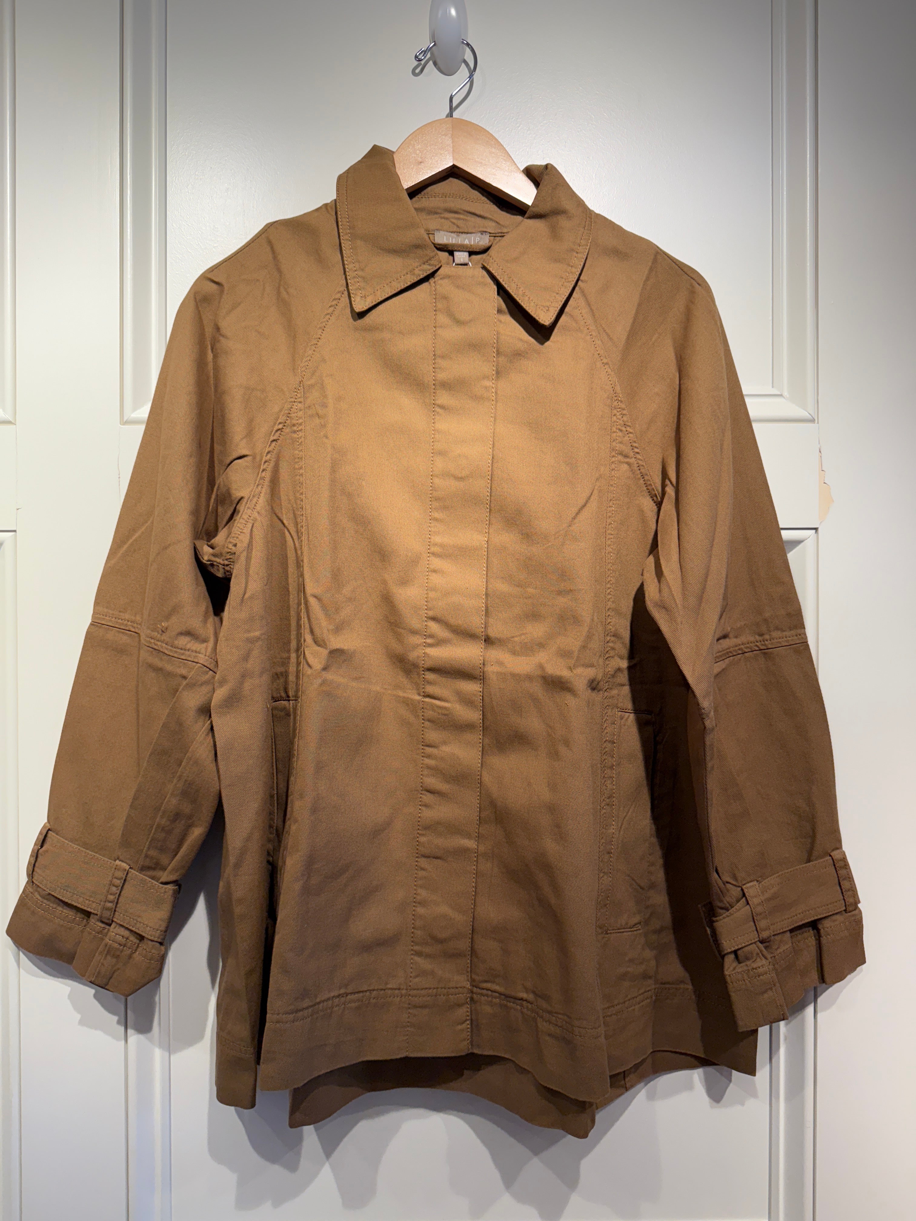 Lilla P Collared Twill Jacket Pecan