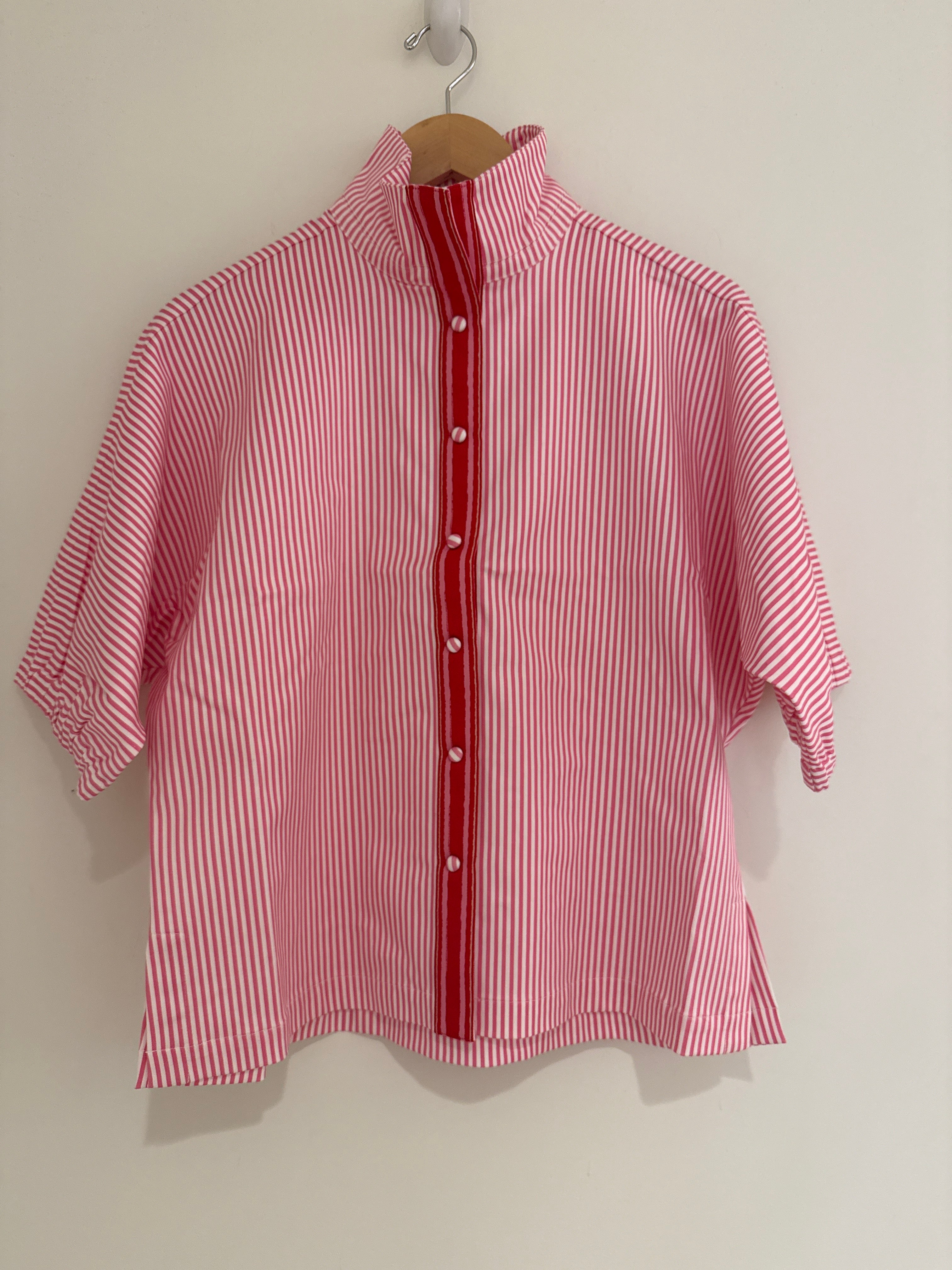 Emily McCarthy Bonny Top Pink Carnation Stripe