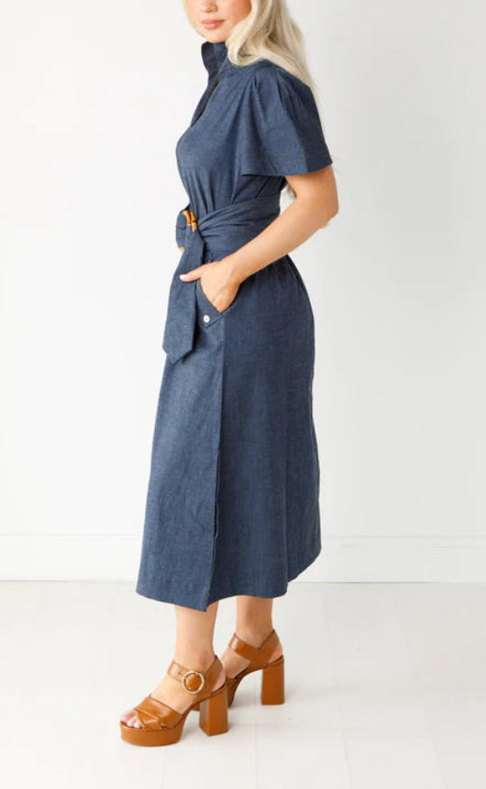 Holly Shae Gretchen Maxi Dress Stretch Denim
