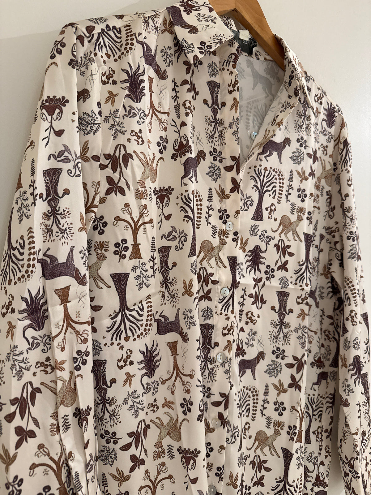 RR Satin Botanical Print Shirt