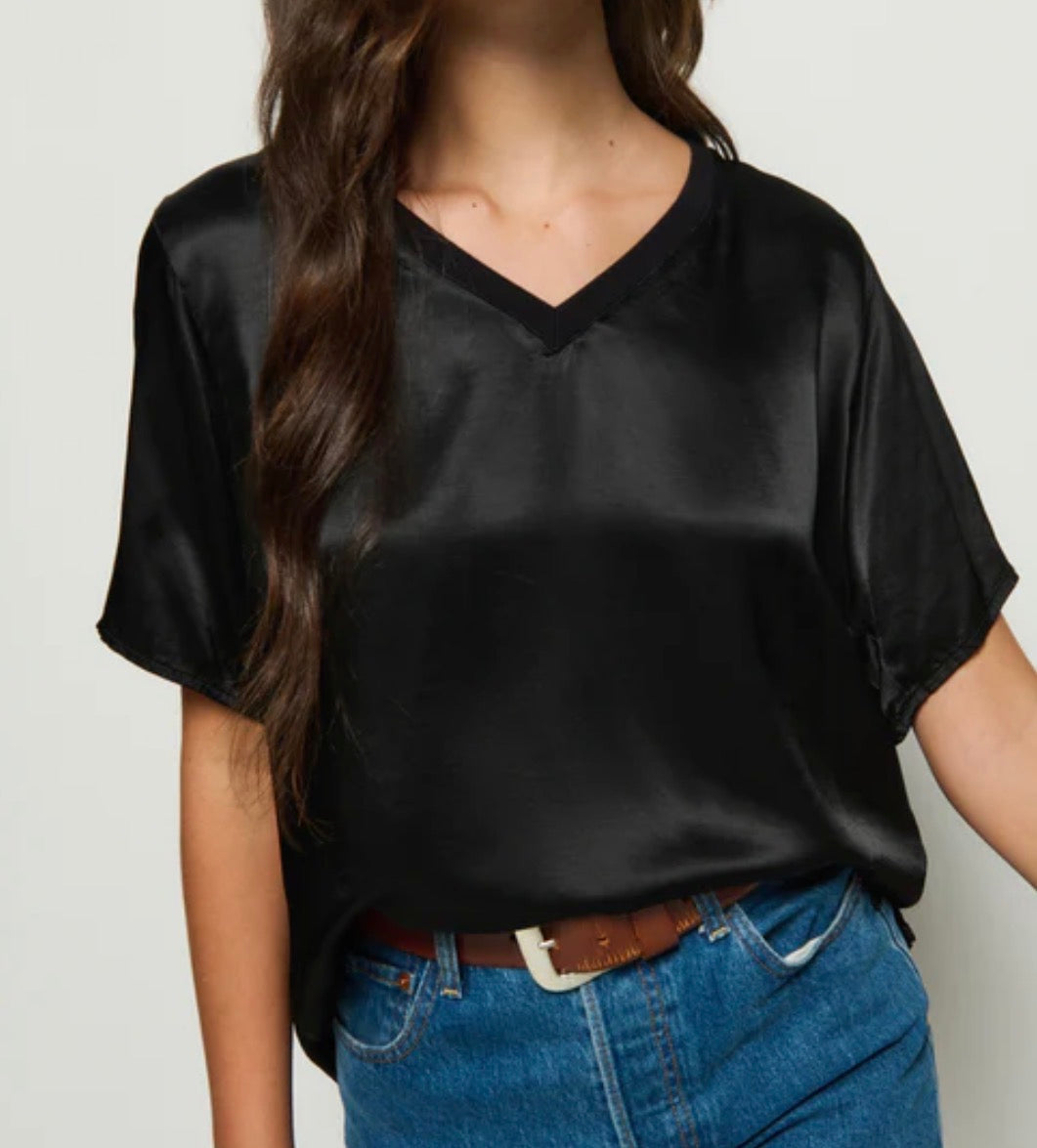 Nation June V Neck Satin Tee