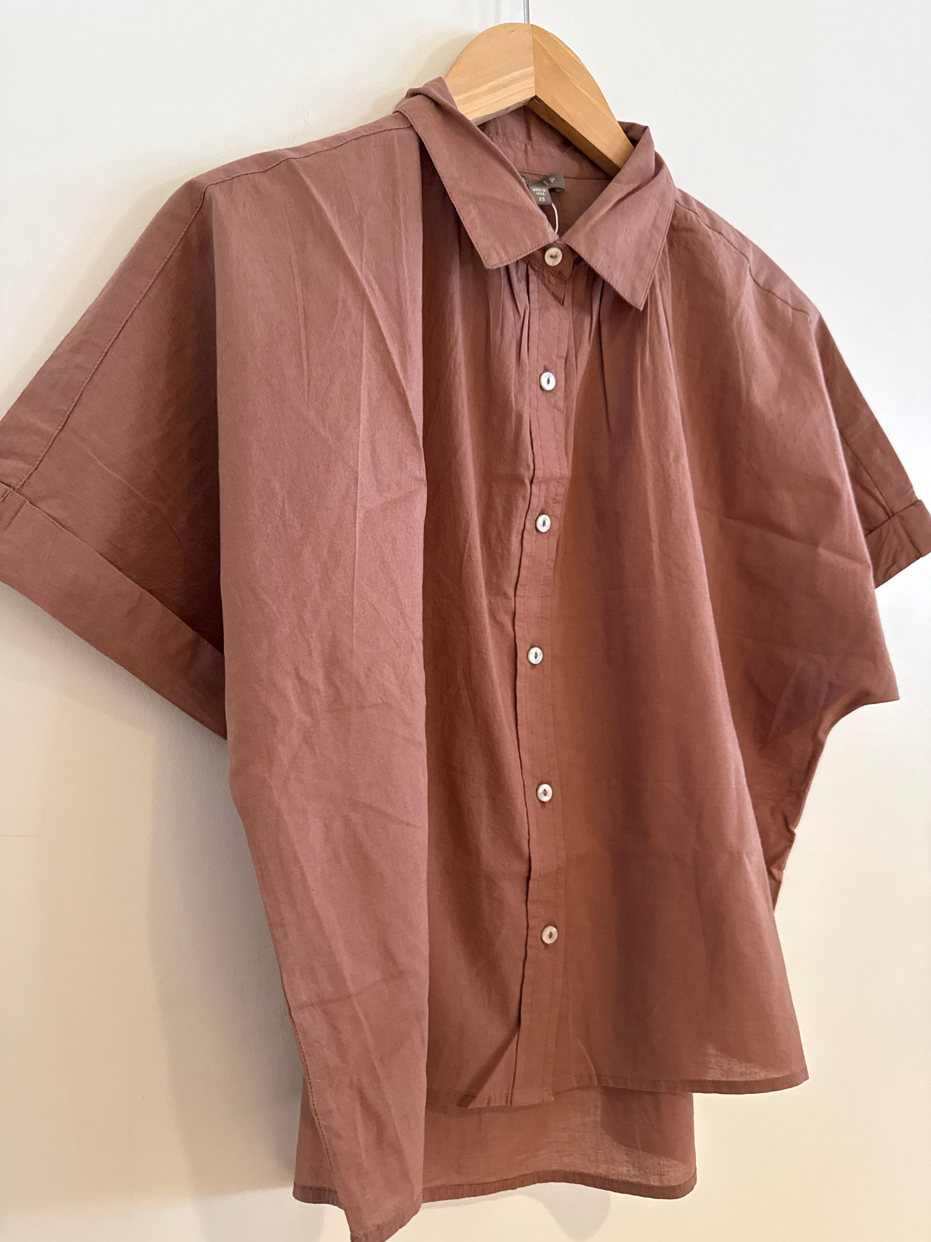 Lilla P Button Down Top Bark