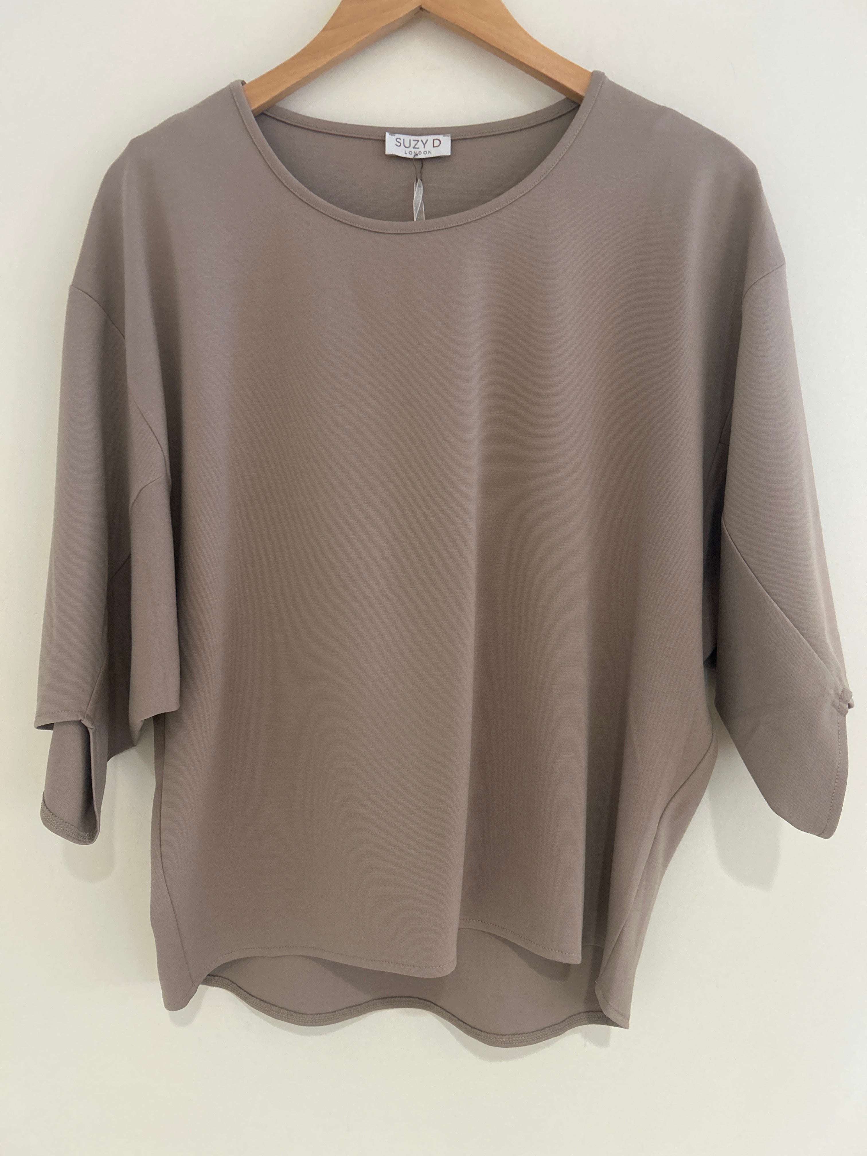 Suzy D Knit Batwing Top Taupe