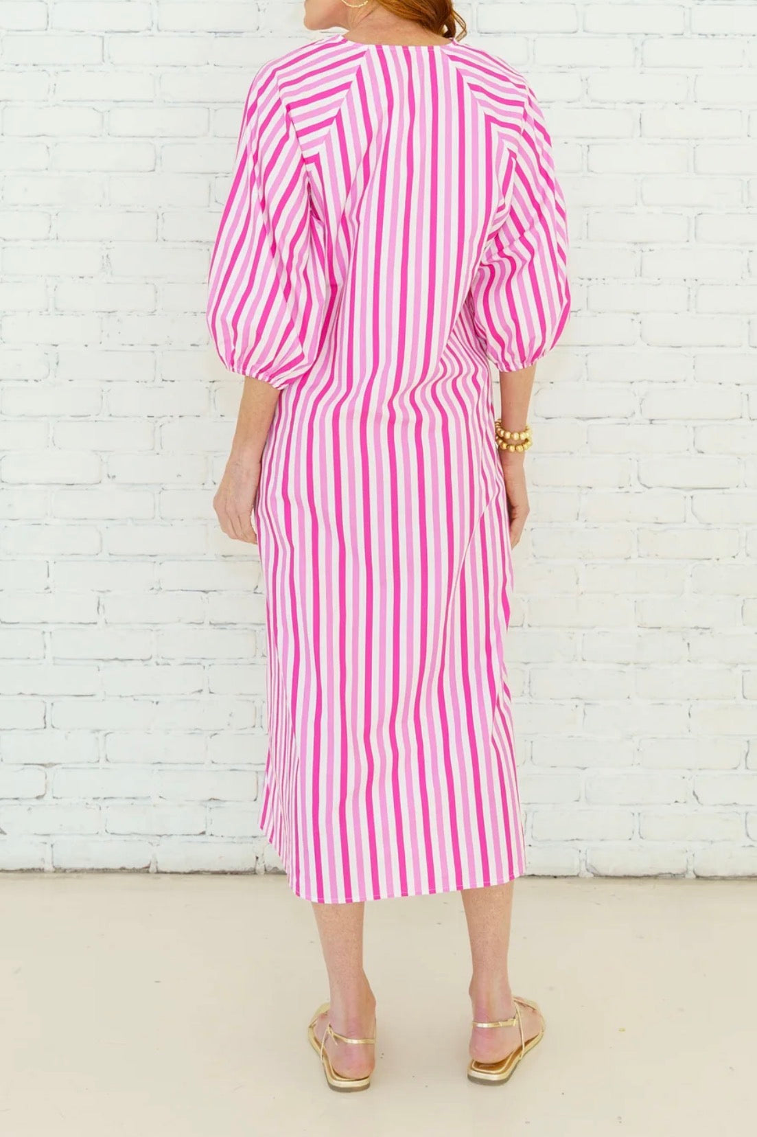 Caryn Lawn Coco Beach Dress Red & Pink Stripe