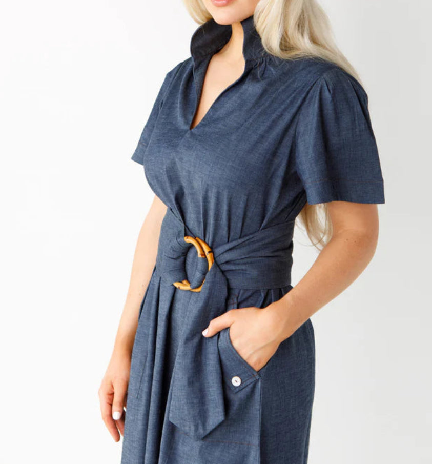 Holly Shae Gretchen Maxi Dress Stretch Denim