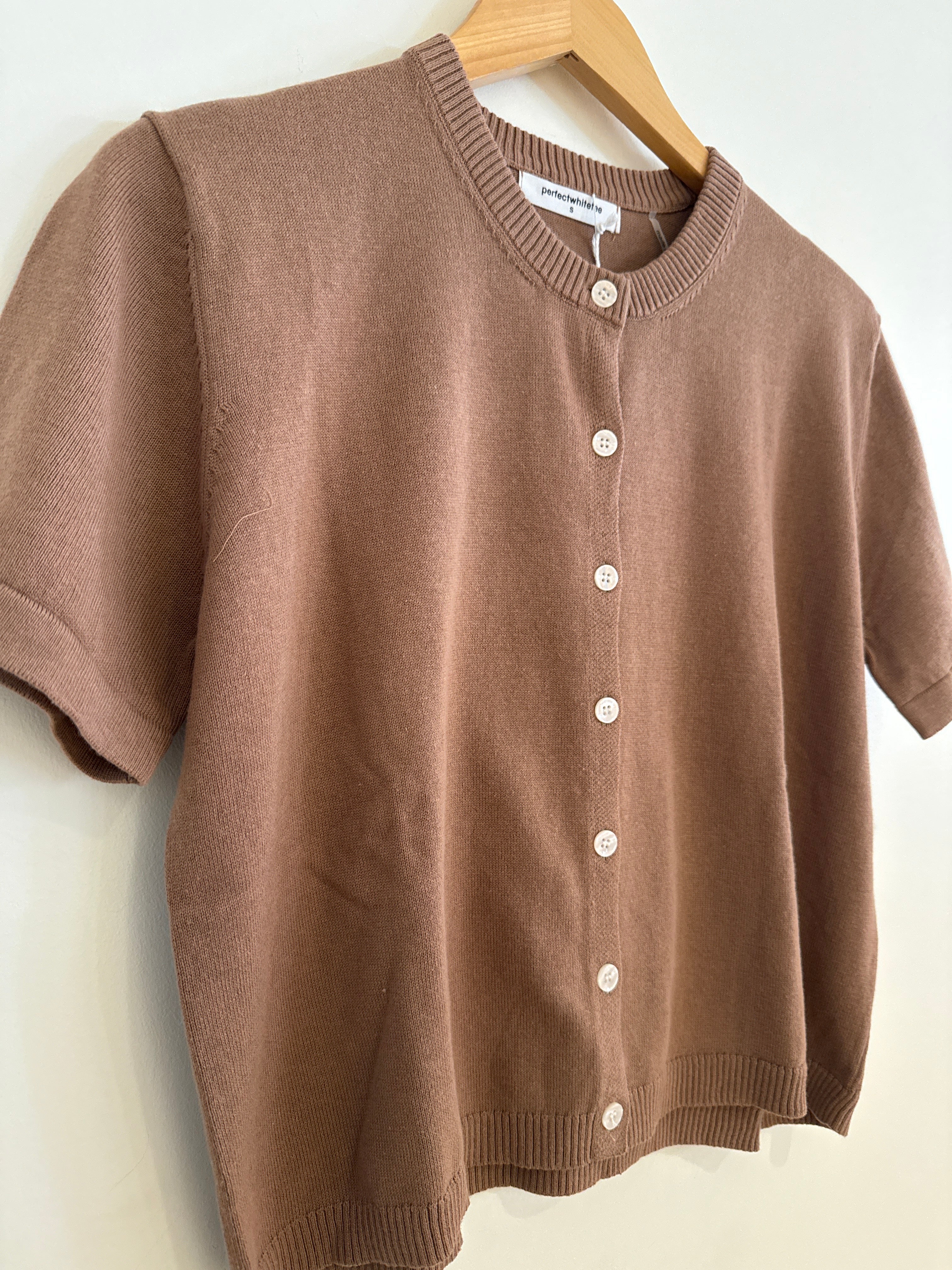 Perfect White Tee Maude Cardigan Mocha
