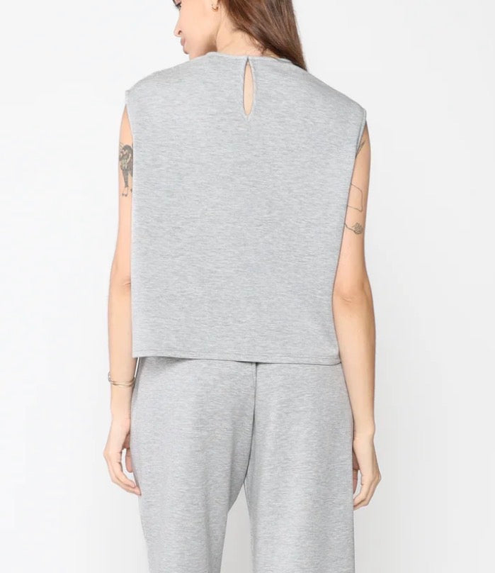 Ripley Rader Scuba Cowl Neck Top Heather Grey