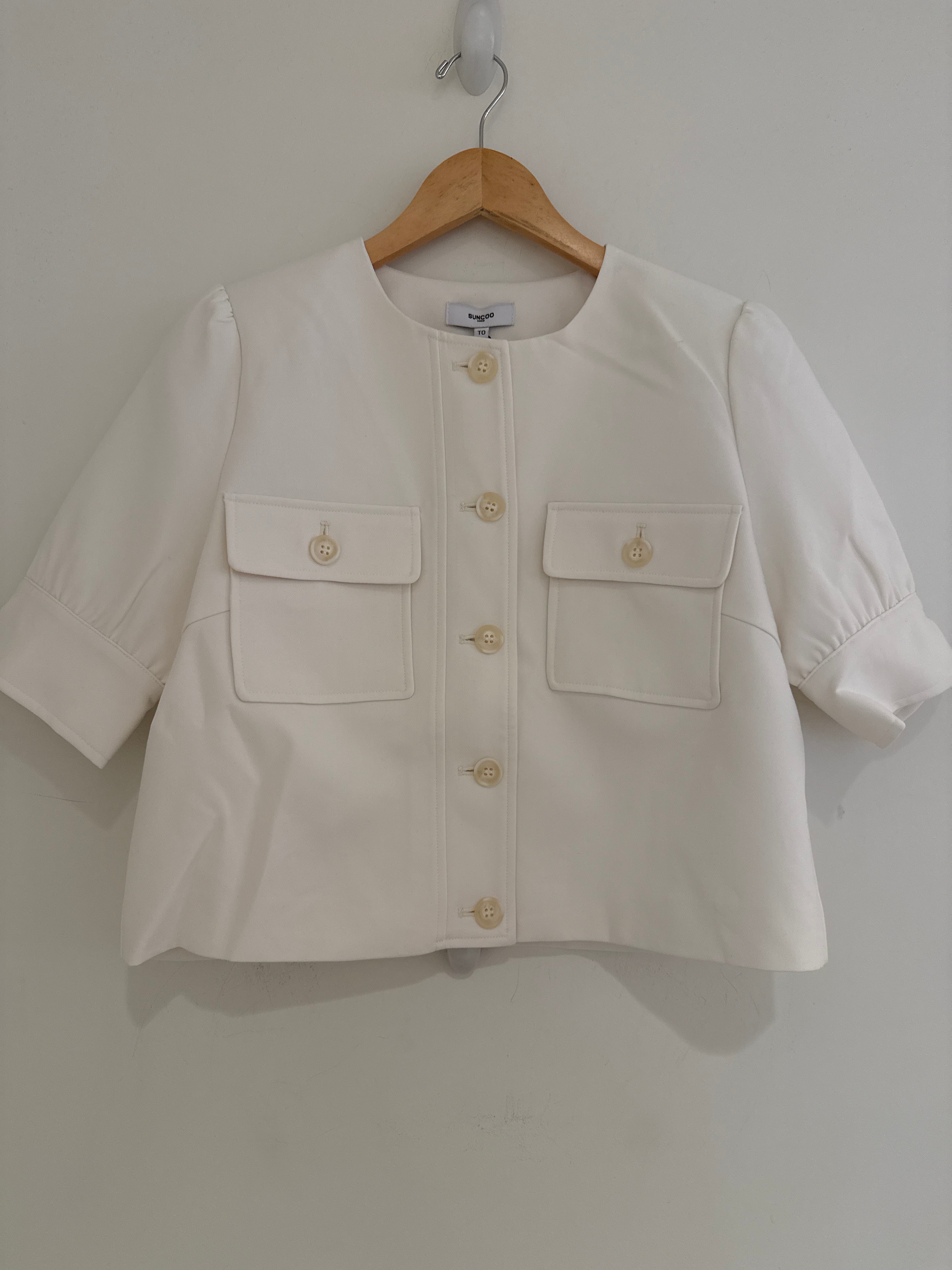Suncoo Ivory Cropped Jacket