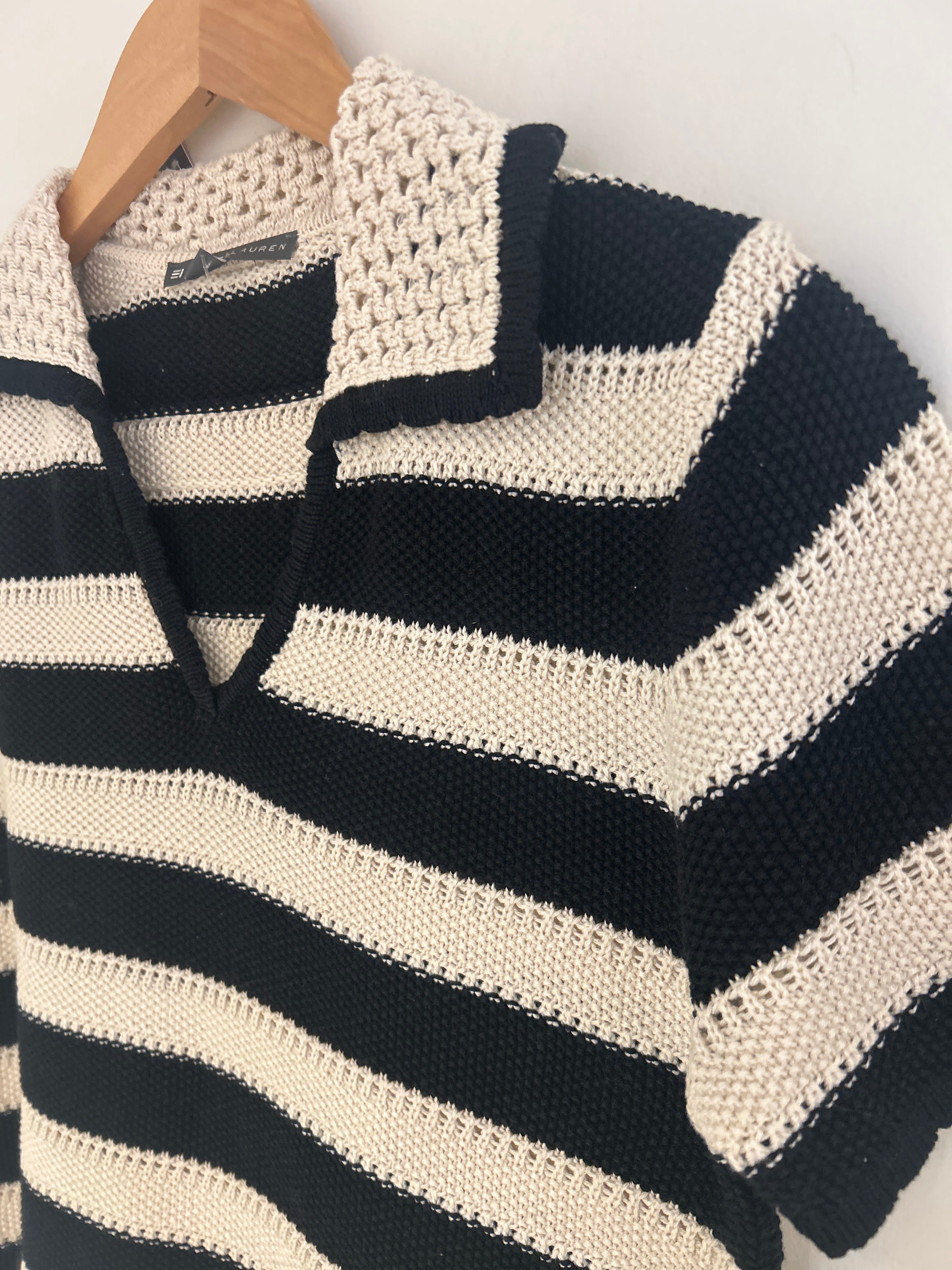 Elliott Lauren Polo Sweater Black & Tan