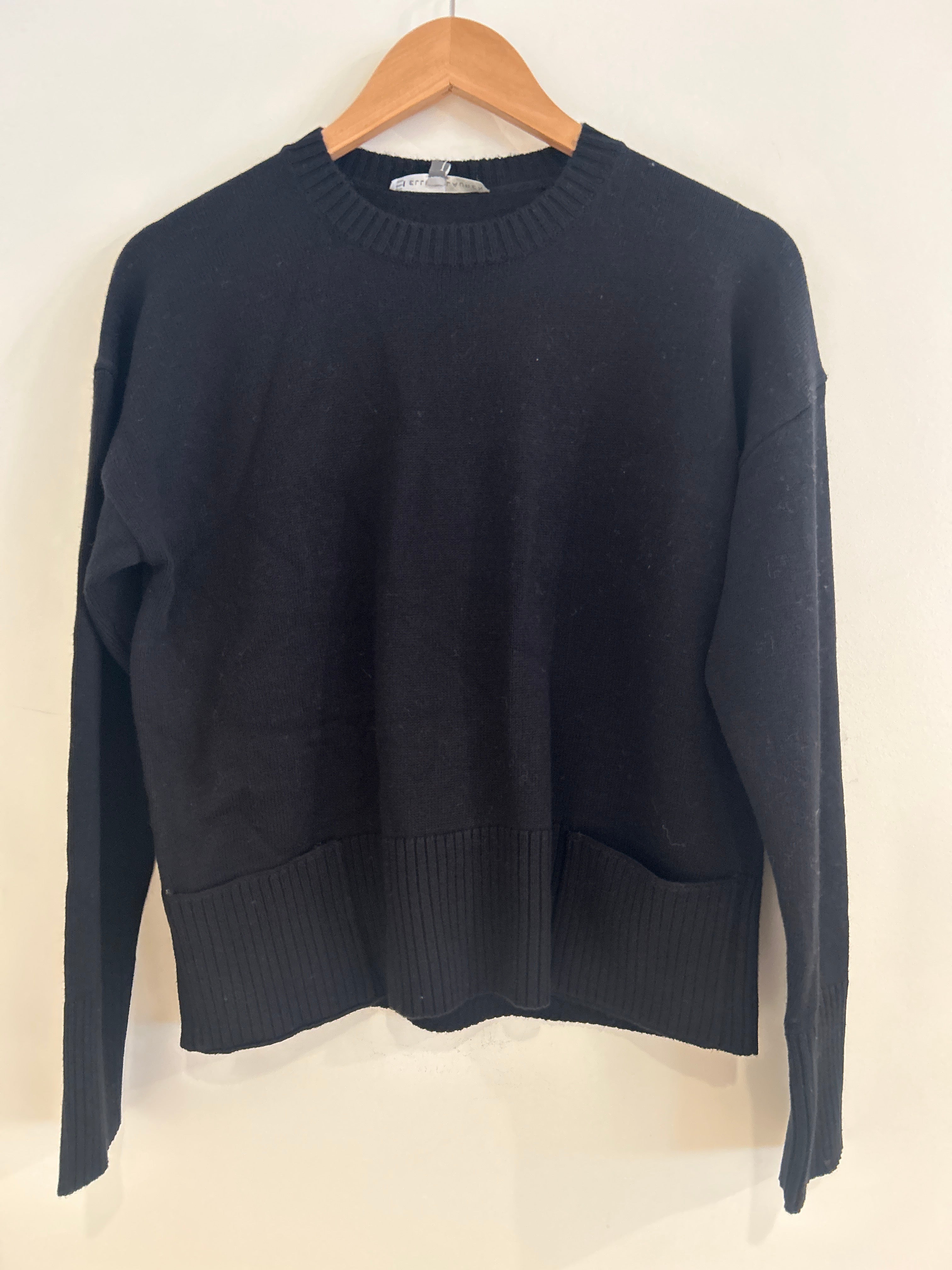 Elliott Lauren Boxy Cotton Cashmere Pocket Sweater