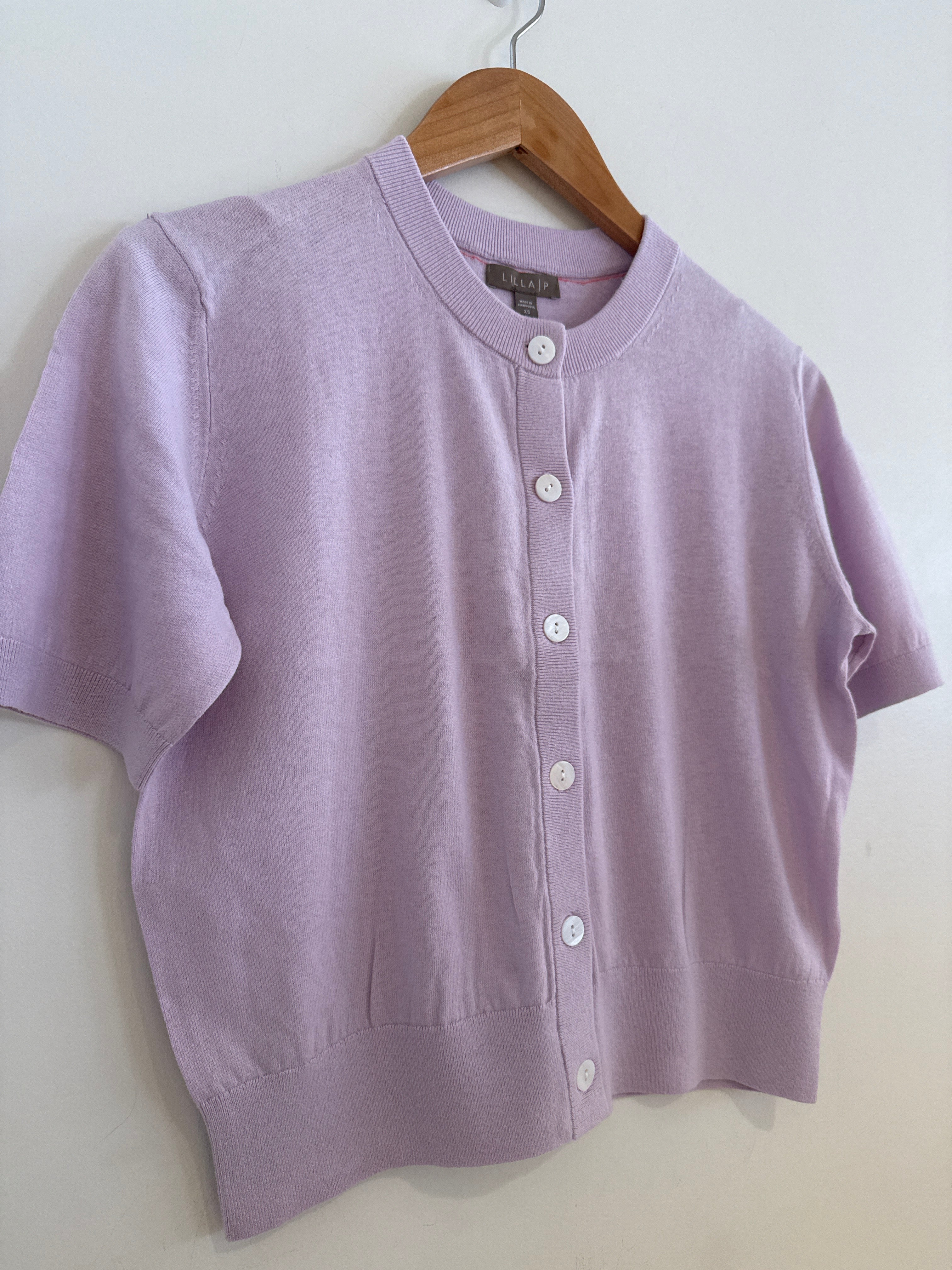 Lilla P Short Sleeve Cardigan Wisteria