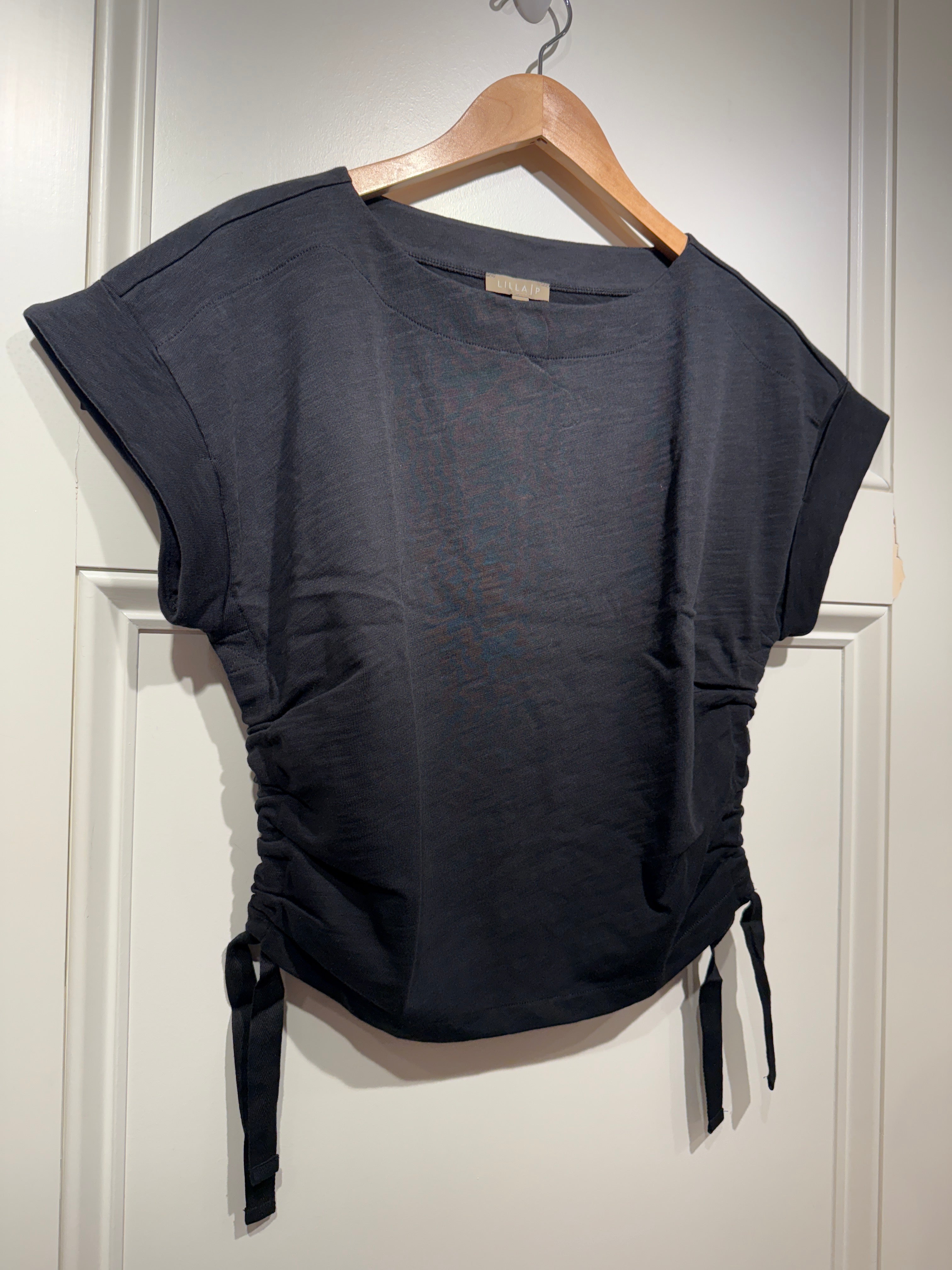 Lilla P Ruched Side Boatneck Tee