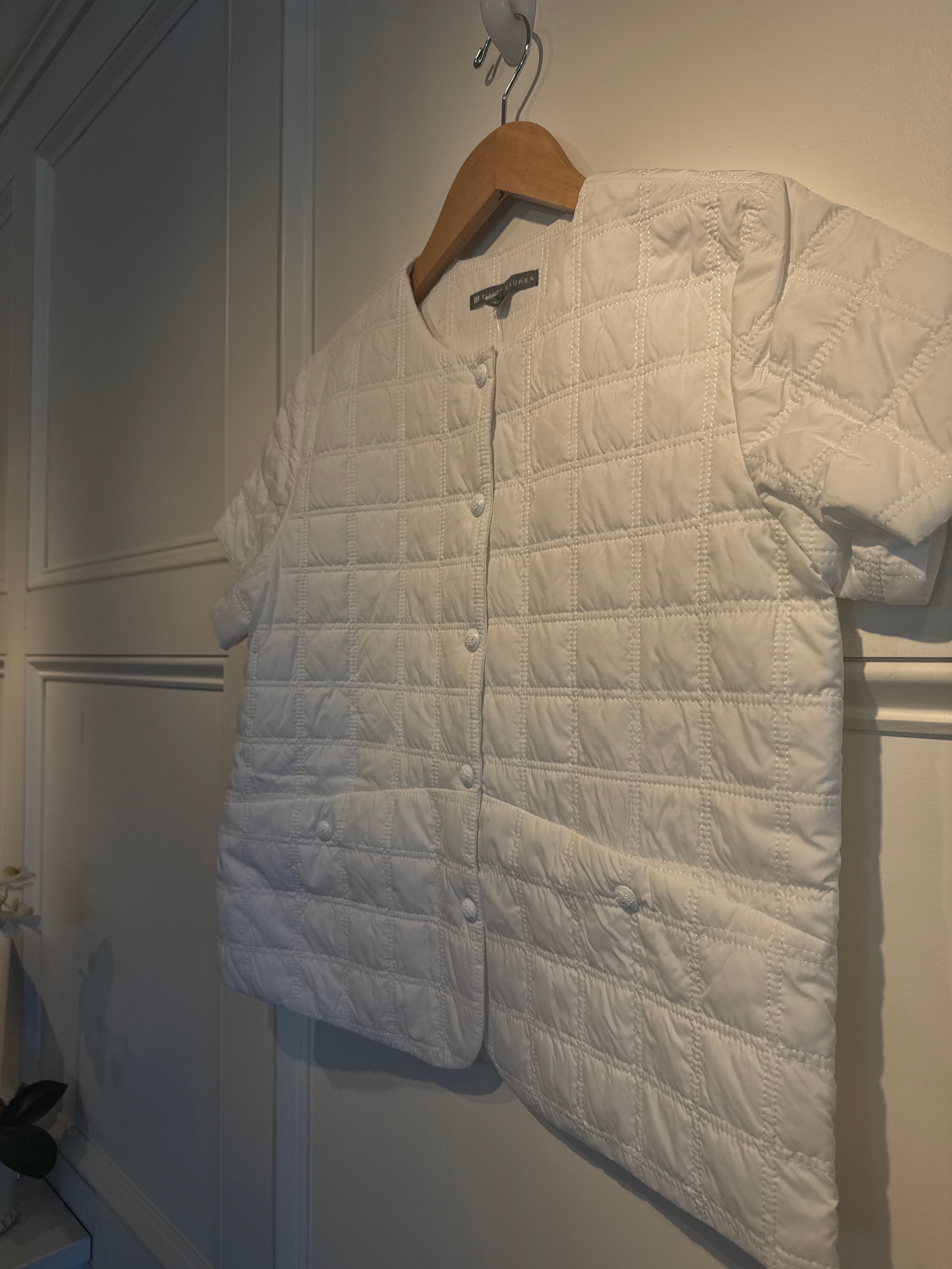 Elliott Lauren Puffer Cardigan White