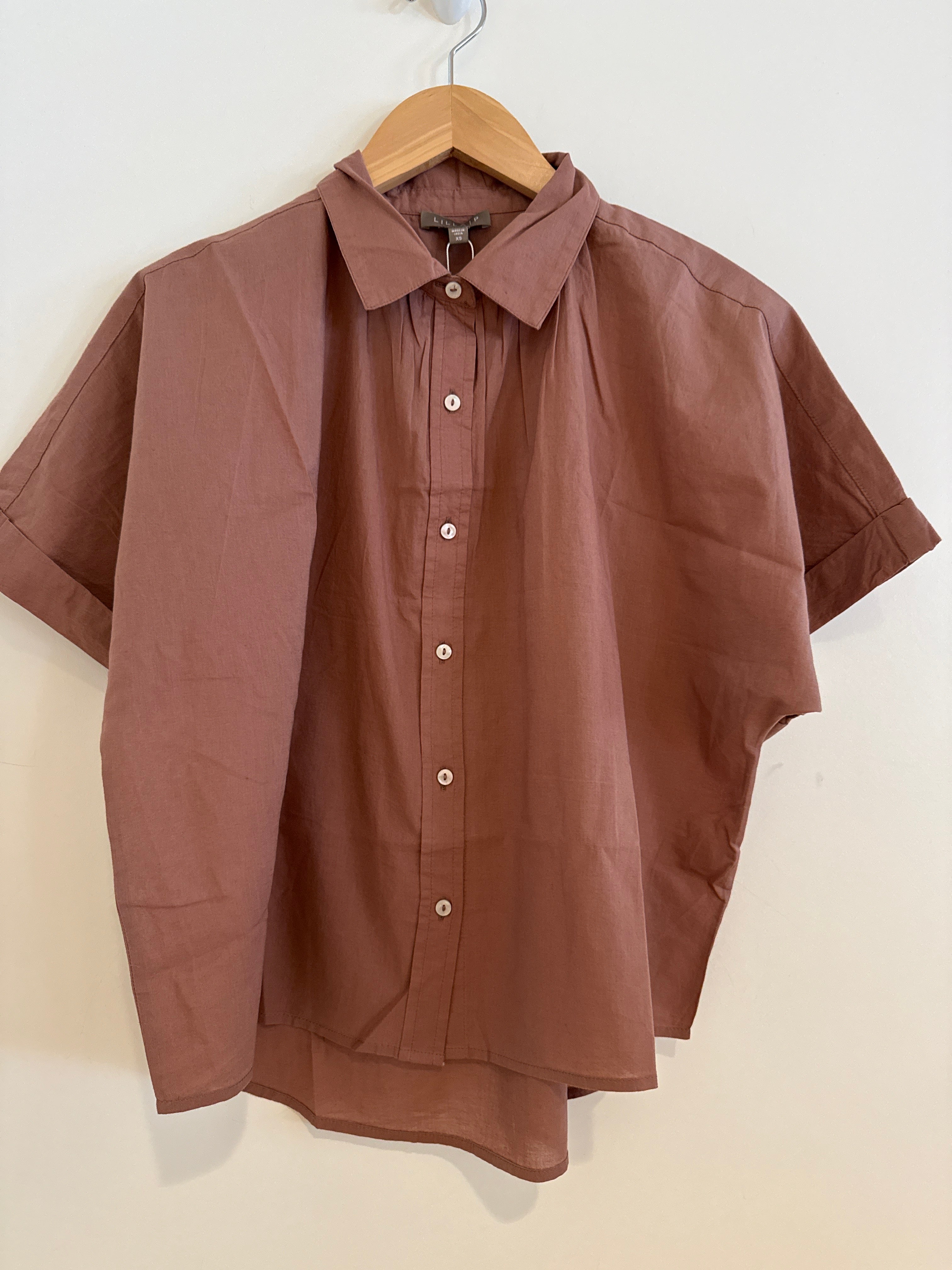 Lilla P Button Down Top Bark