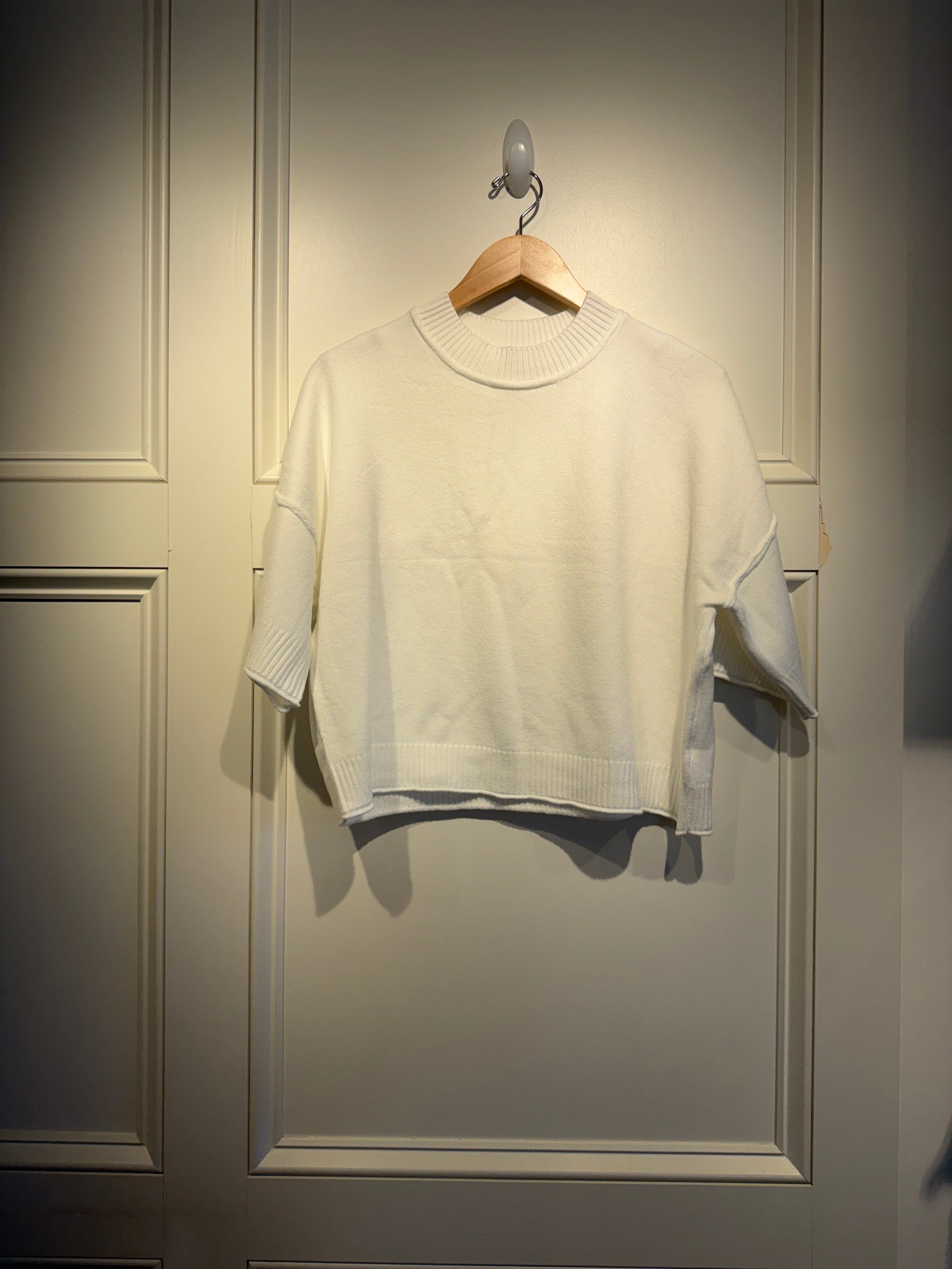 RR 3/4 Sleeve Sweater White