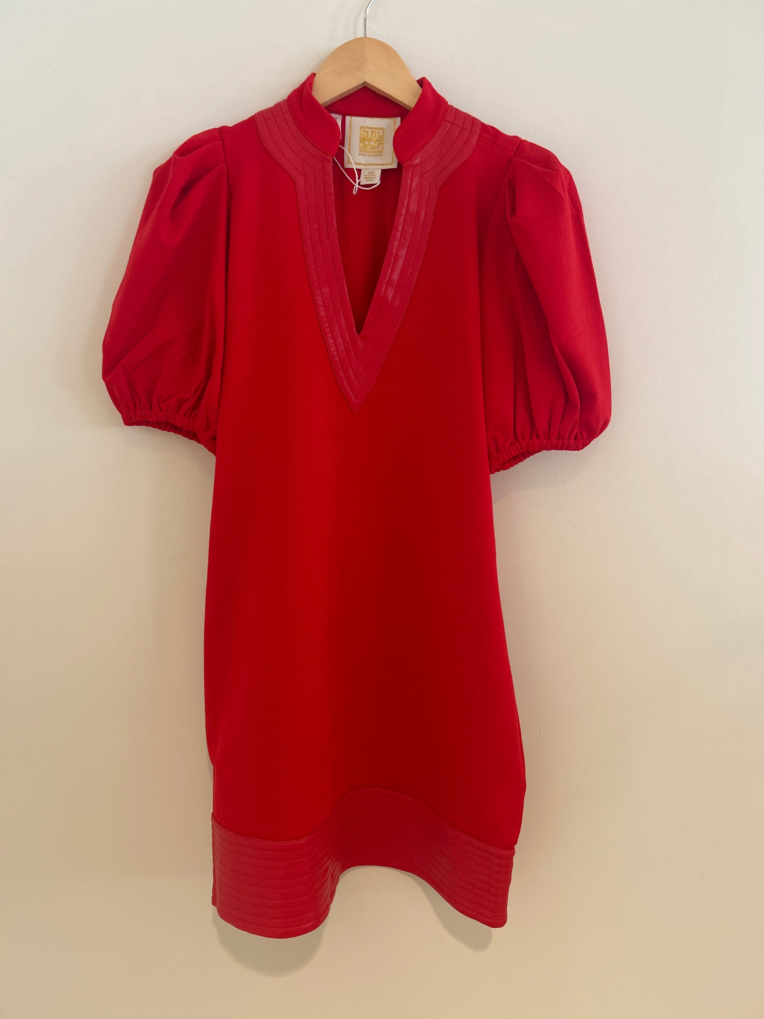 Emily McCarthy Hampton Mini Dress Red Ponte