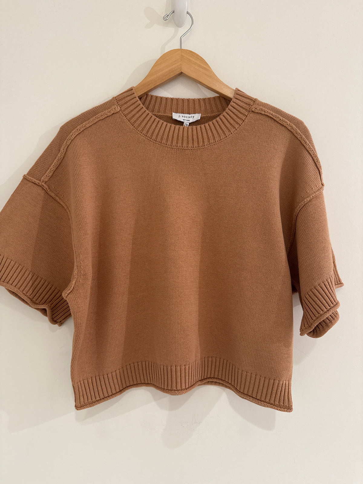 J Society Roll Edge Sweater Camel