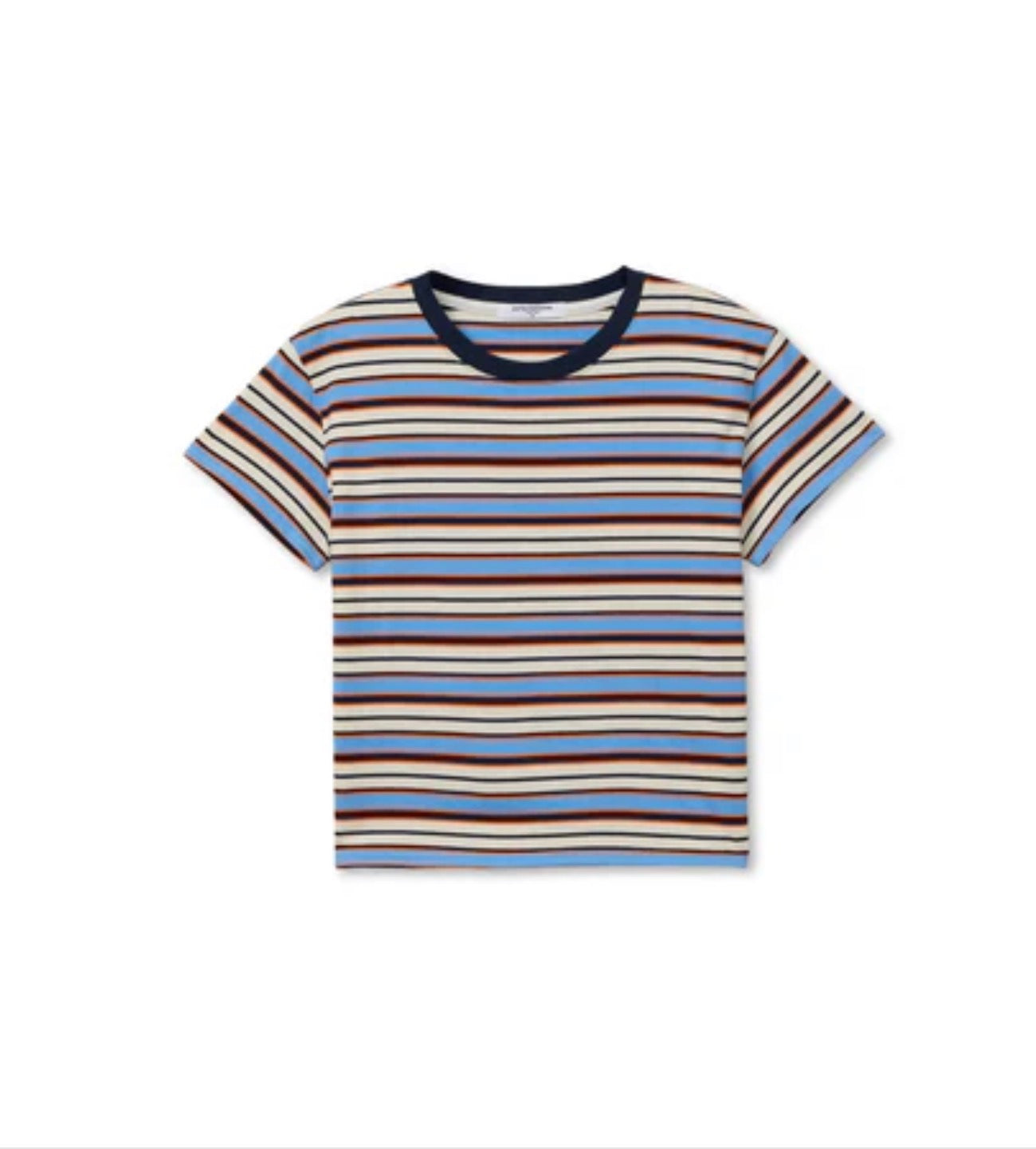 Perfect White Tee Dawn Tee Stripe Pacific Blue/Clementine