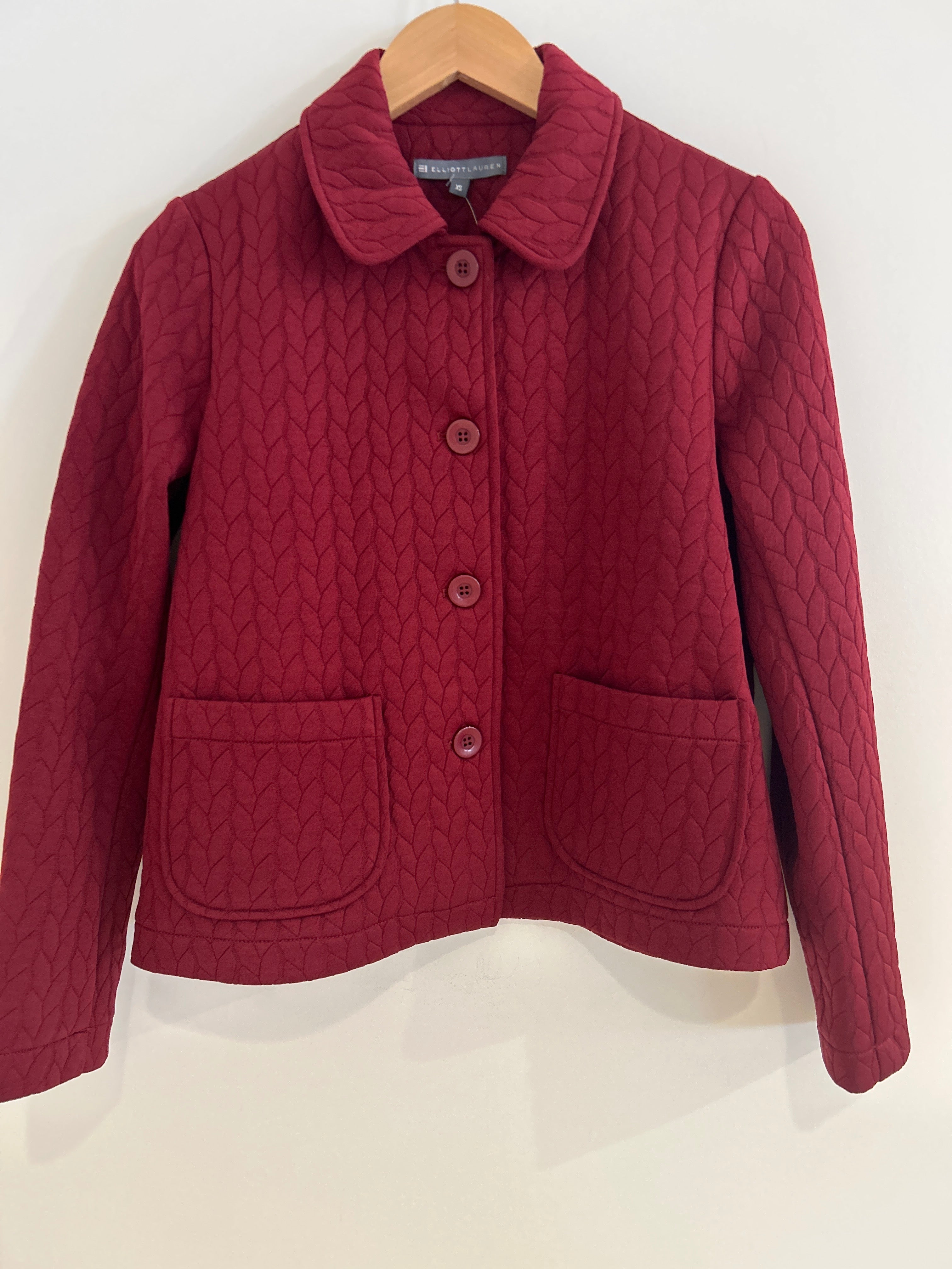 Elliott Lauren Quilted Blazer Burgundy