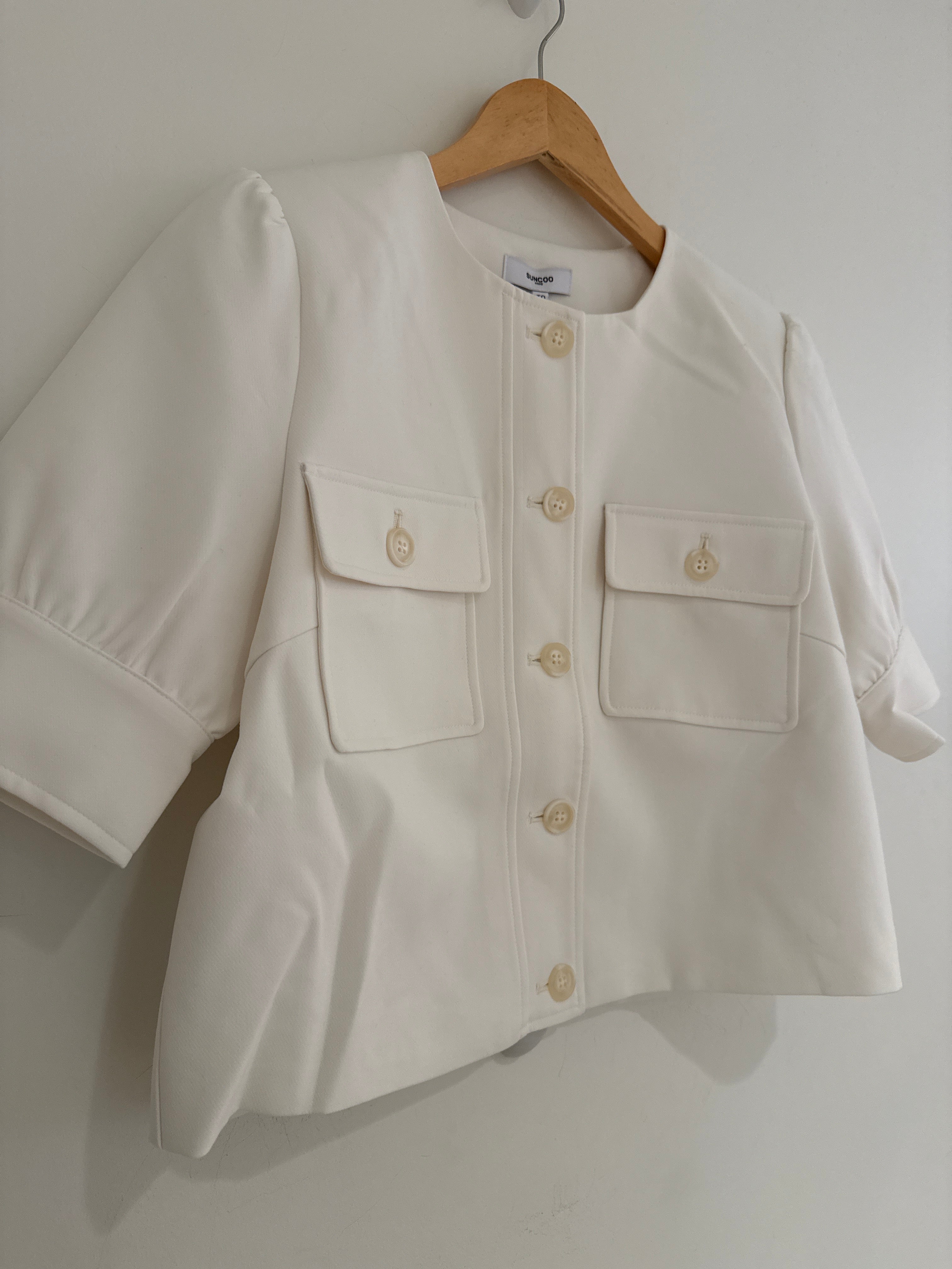 Suncoo Ivory Cropped Jacket
