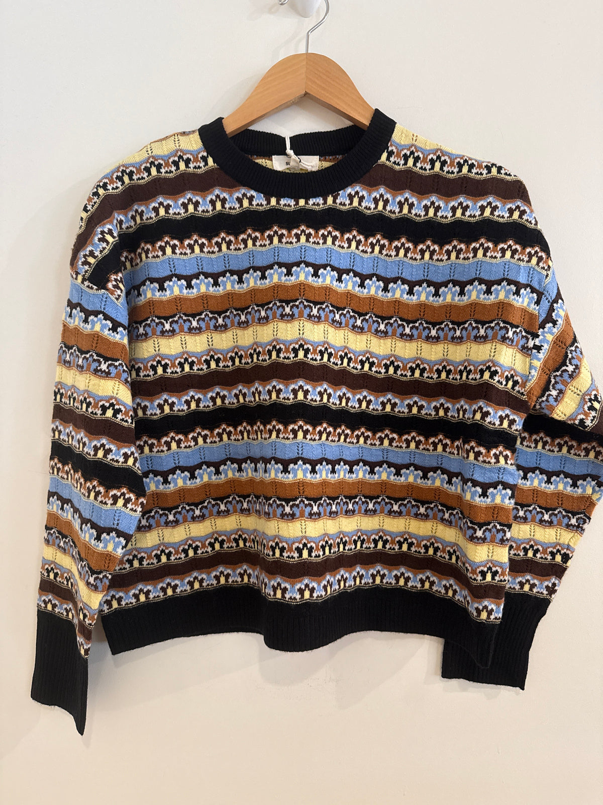 Suncoo Pattern Stripe Sweater