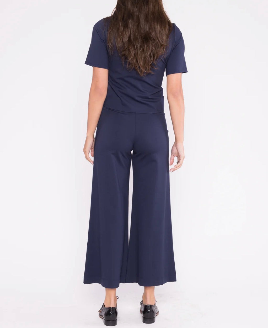 Ripley Rader Ponte Cropped Wide Leg Pant Navy