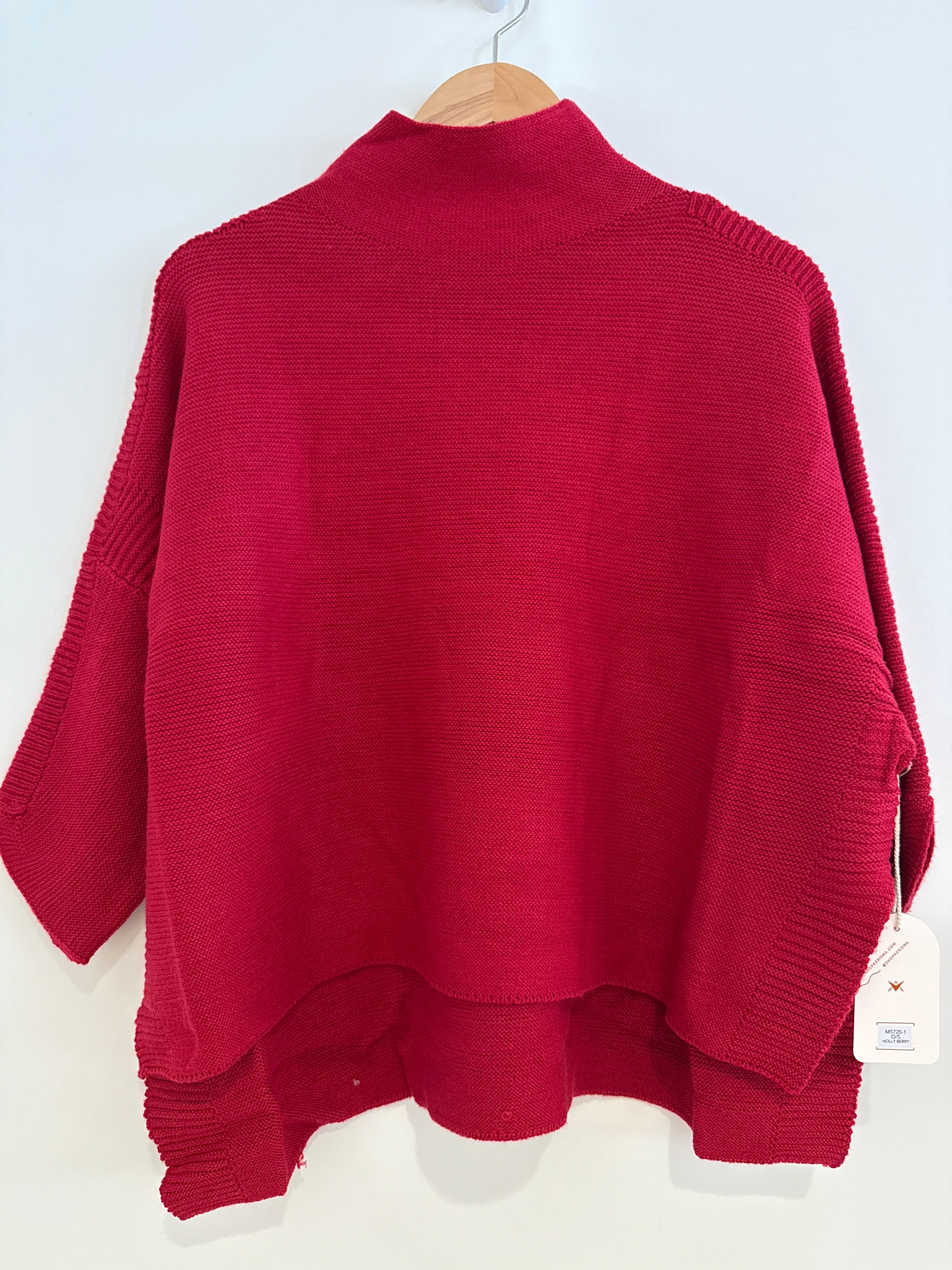 Kerisma Mock Neck Holly Berry Sweater One Size