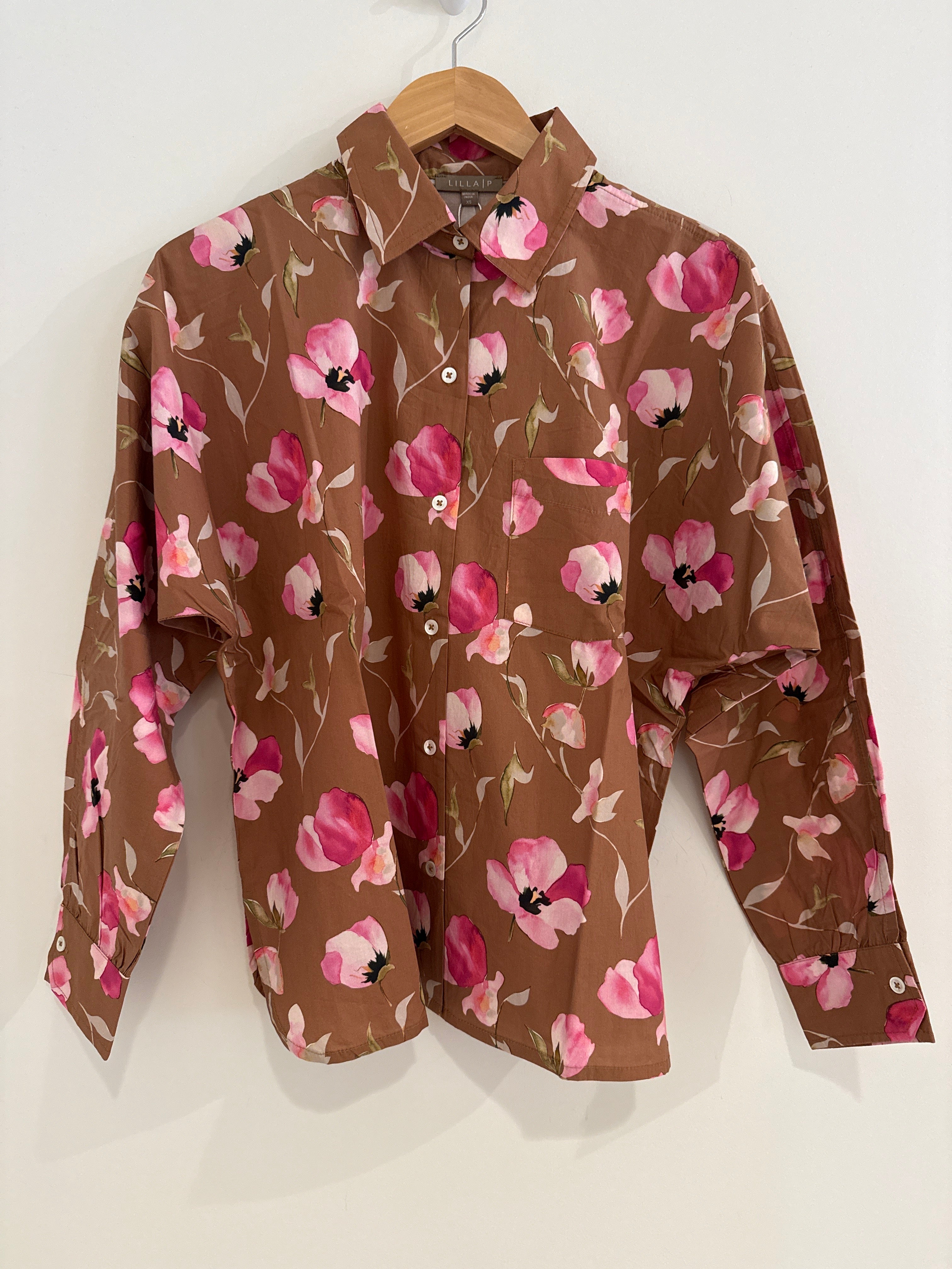 Lilla P Button Down Shirt Pink Poppy