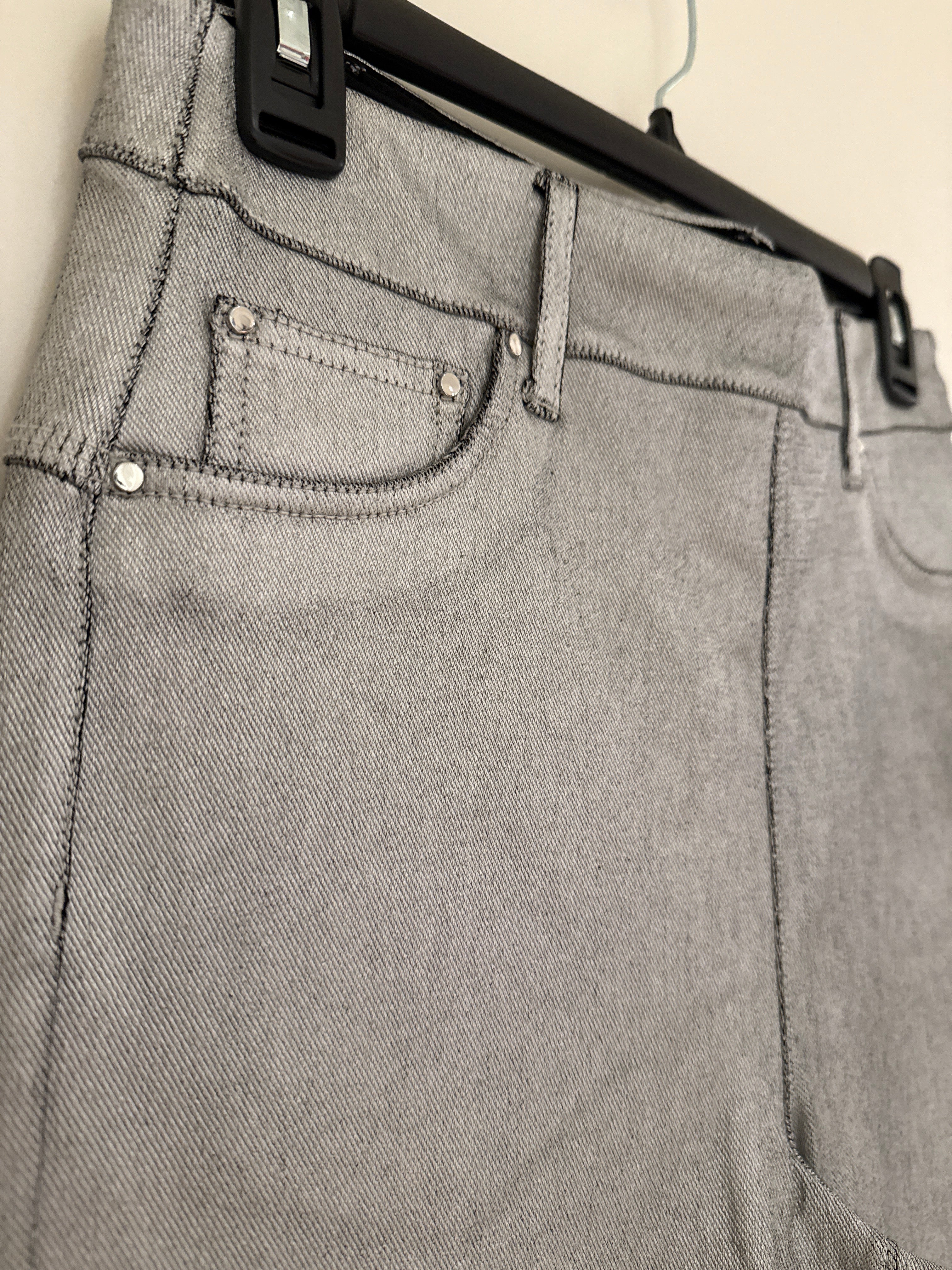 Lysse Silver Metallic Denim Pants