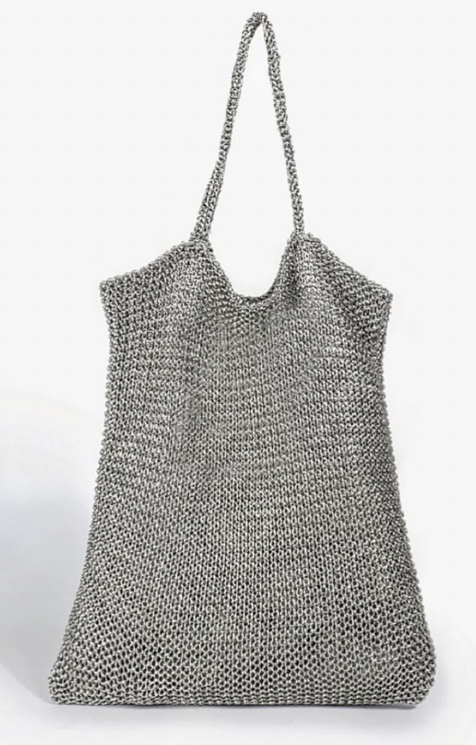 Metallic Knit Handbag