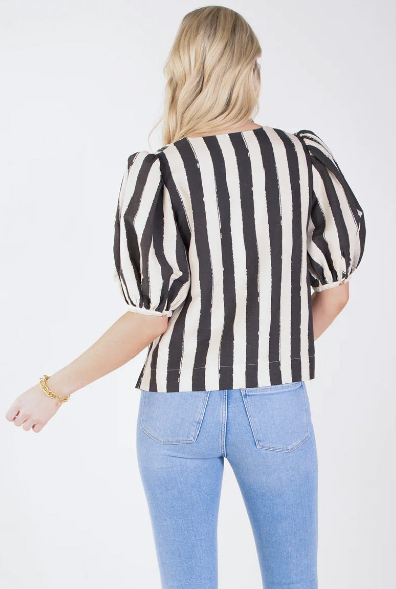 Emily McCarthy Penny Top-Stripe Noir