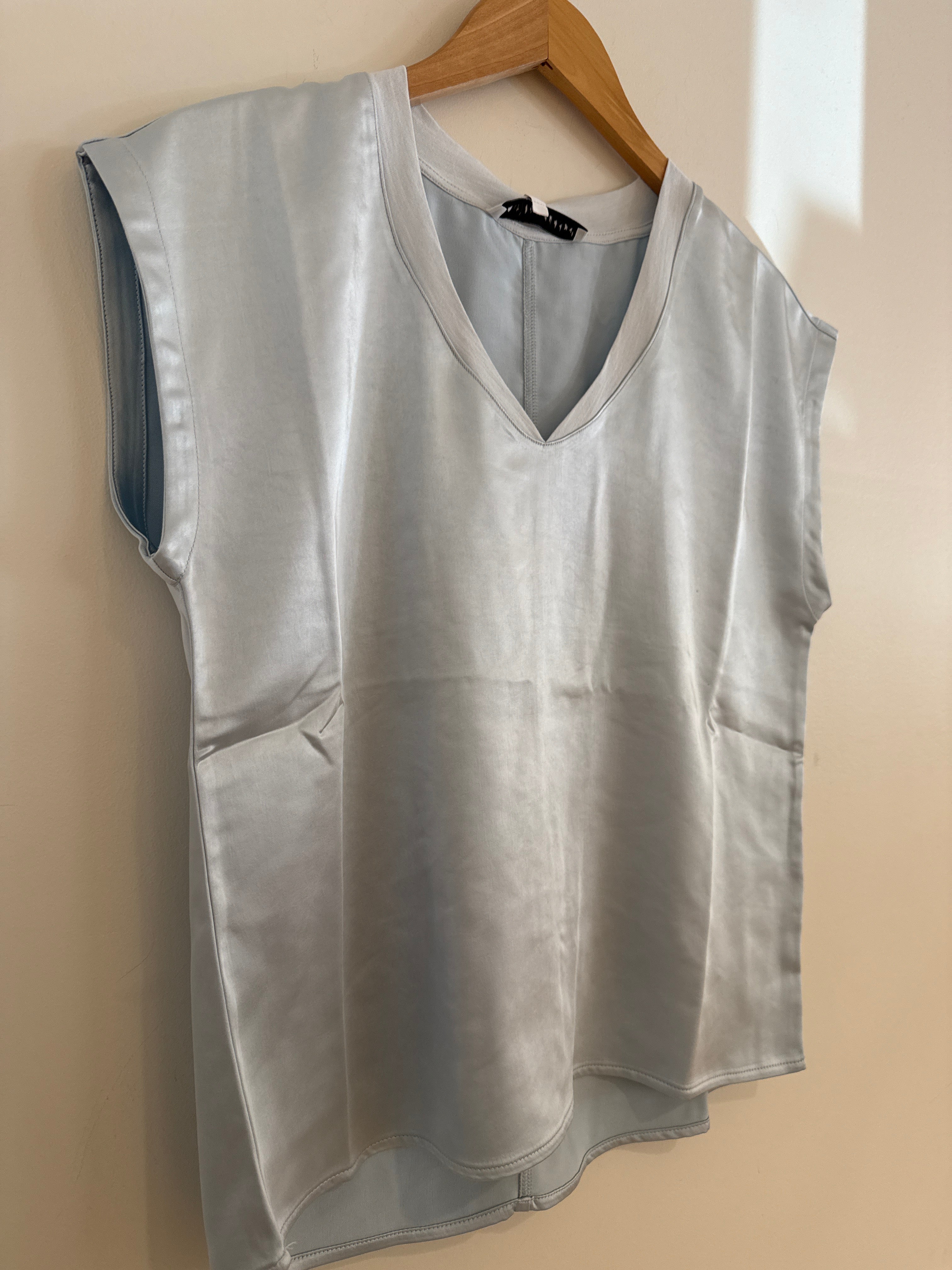 Melissa Nepton Garick Satin Top Ice Blue