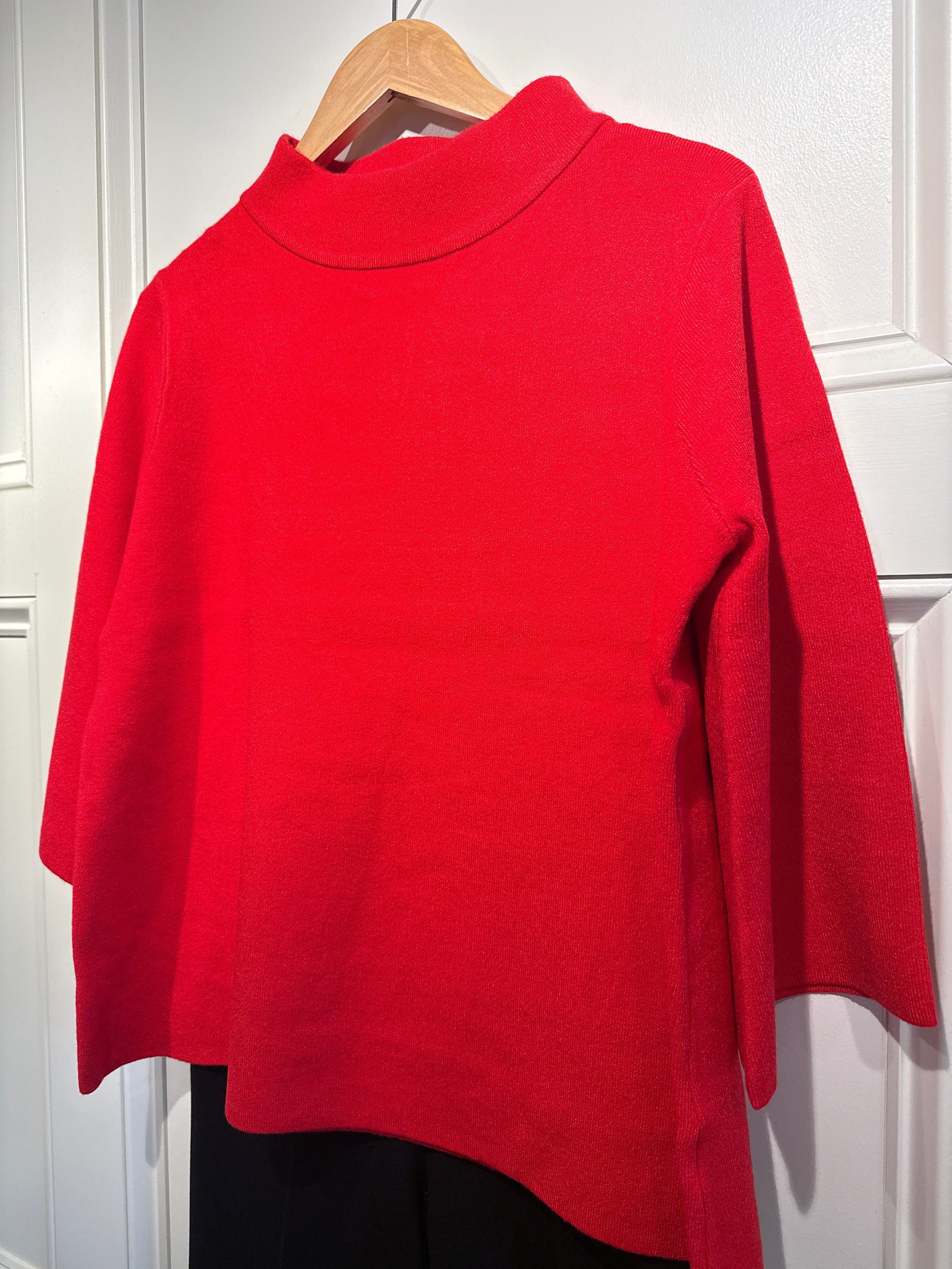 Fame Mock Neck Sweater red