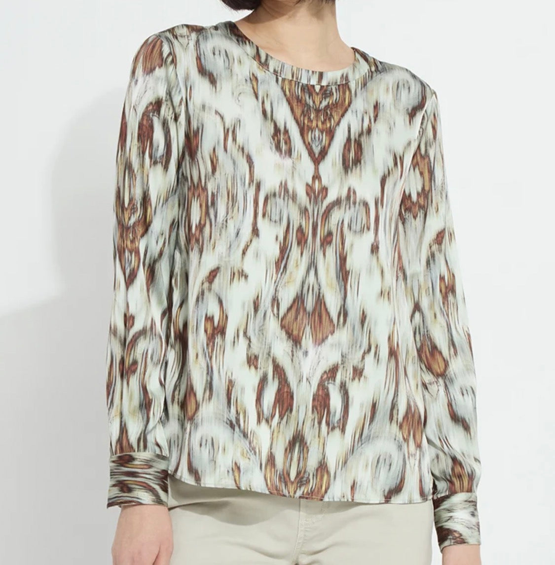 Lysse Tanni Crew Neck Blouse Woodland Paisley