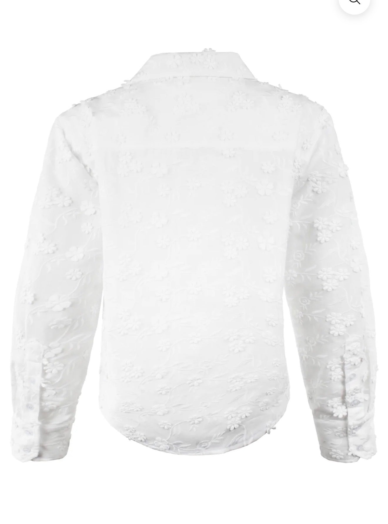 Finley Crop Andie Shirt With 3-D Flowers