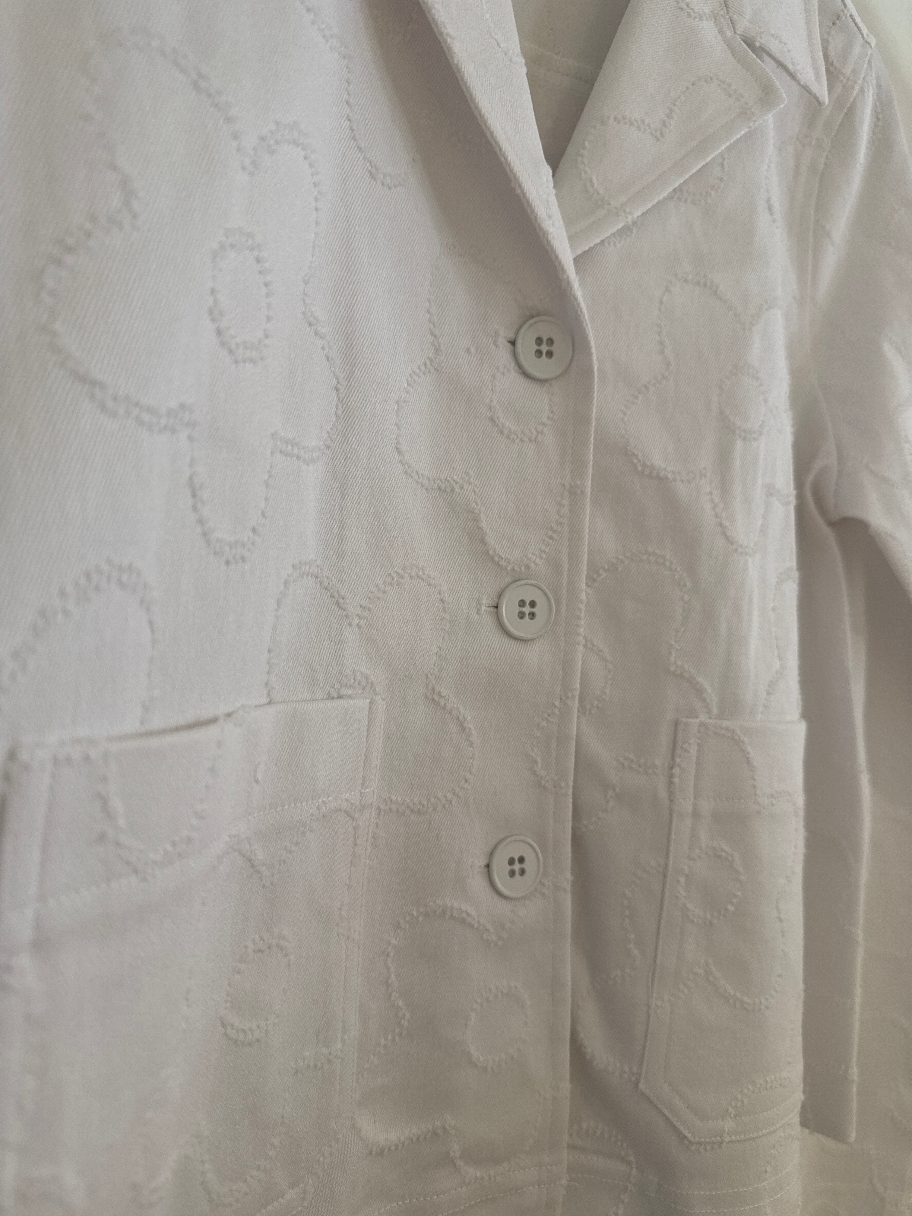 Elliott Lauren White Embroidered Denim Jacket