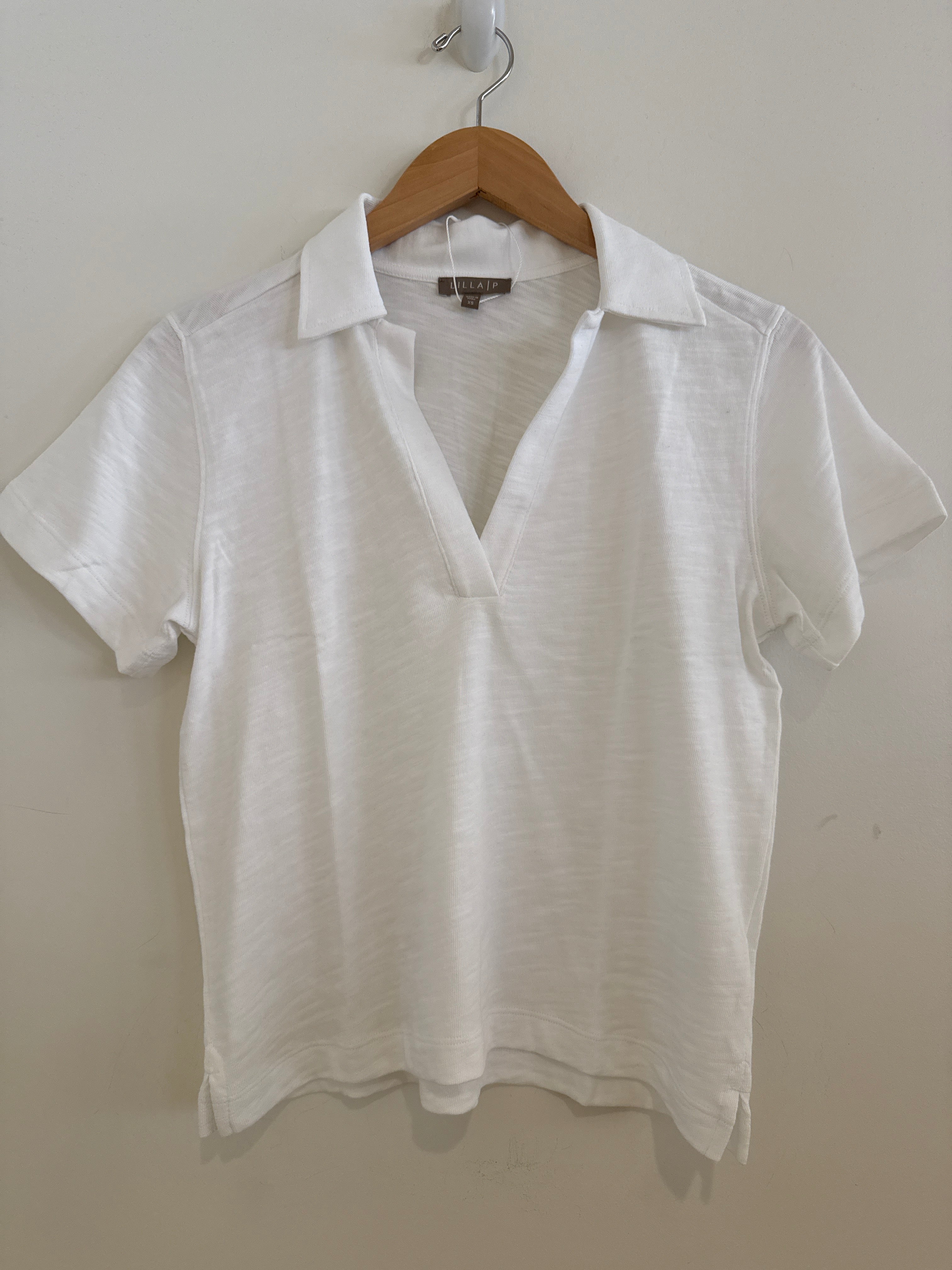 Lilla P Vintage Short Sleeve Polo White