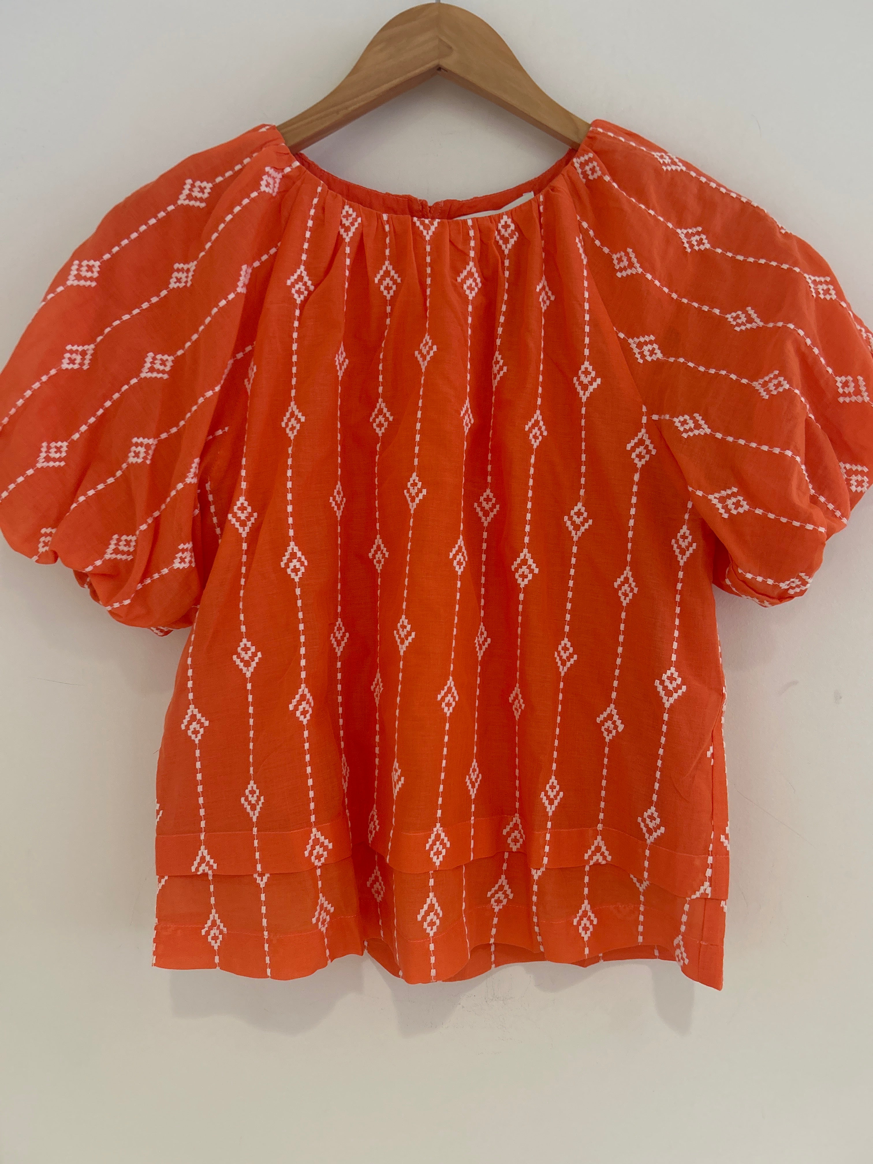 RR Embroidered Detail Top Tangerine