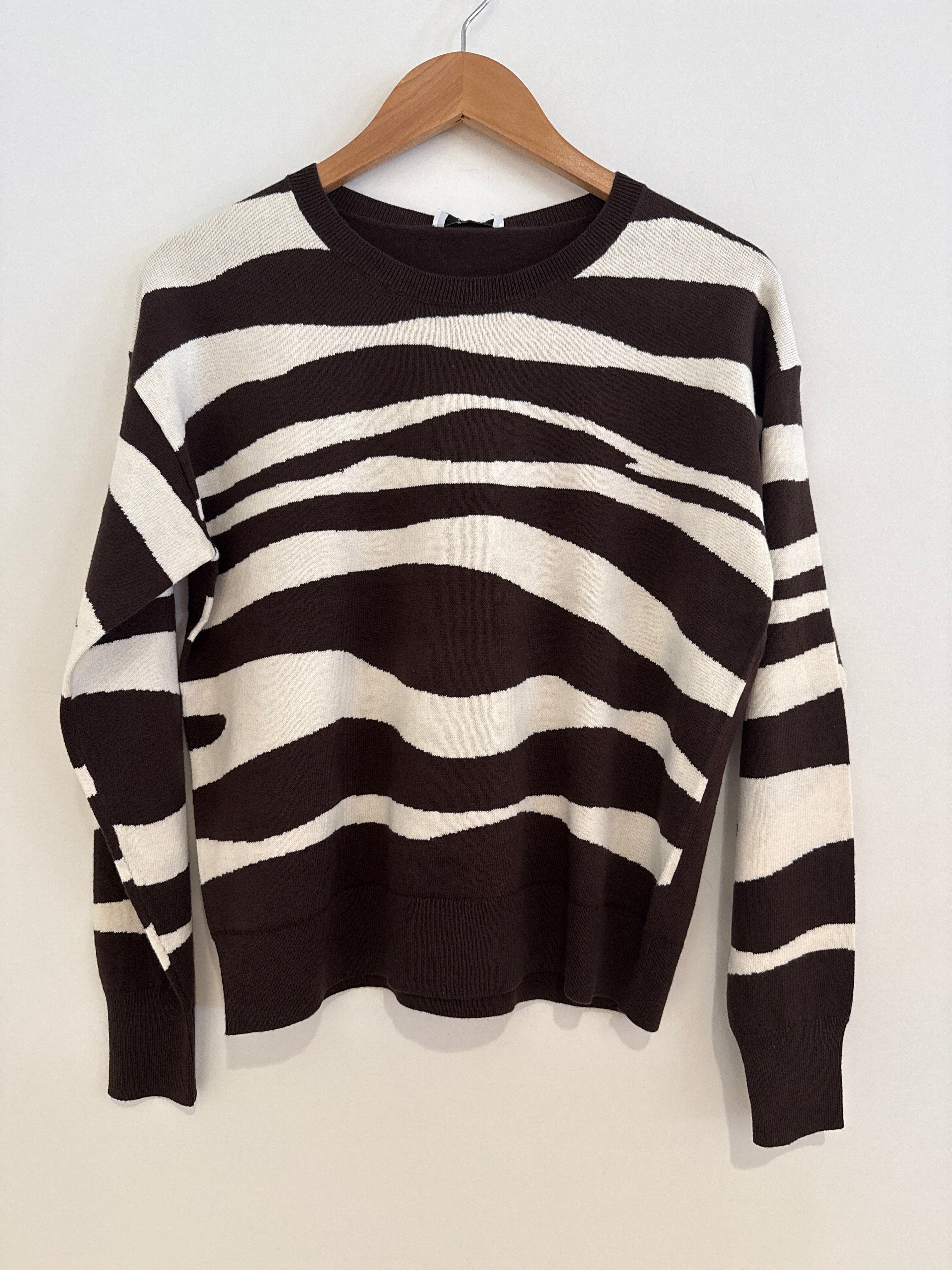 J Society Zebra Print Sweater Brown