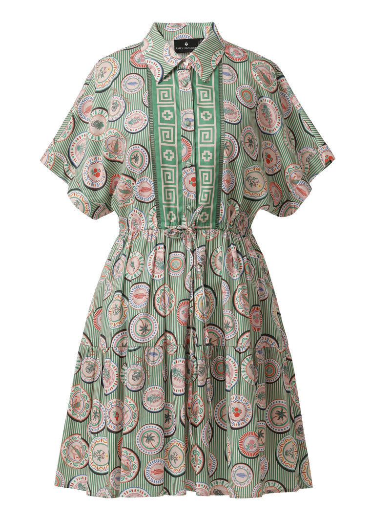 Emily Lovelock Ally Print Dress Green