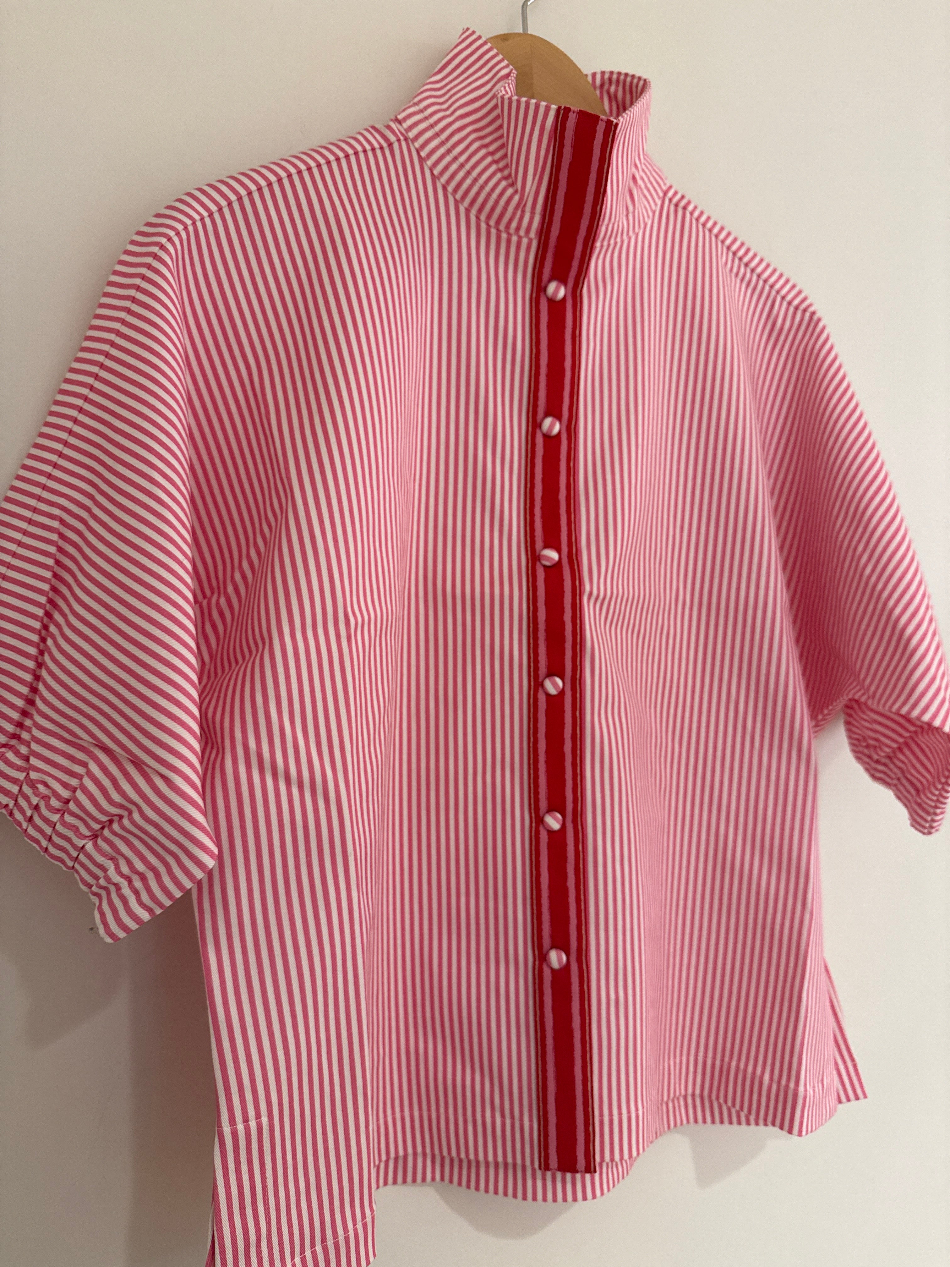 Emily McCarthy Bonny Top Pink Carnation Stripe