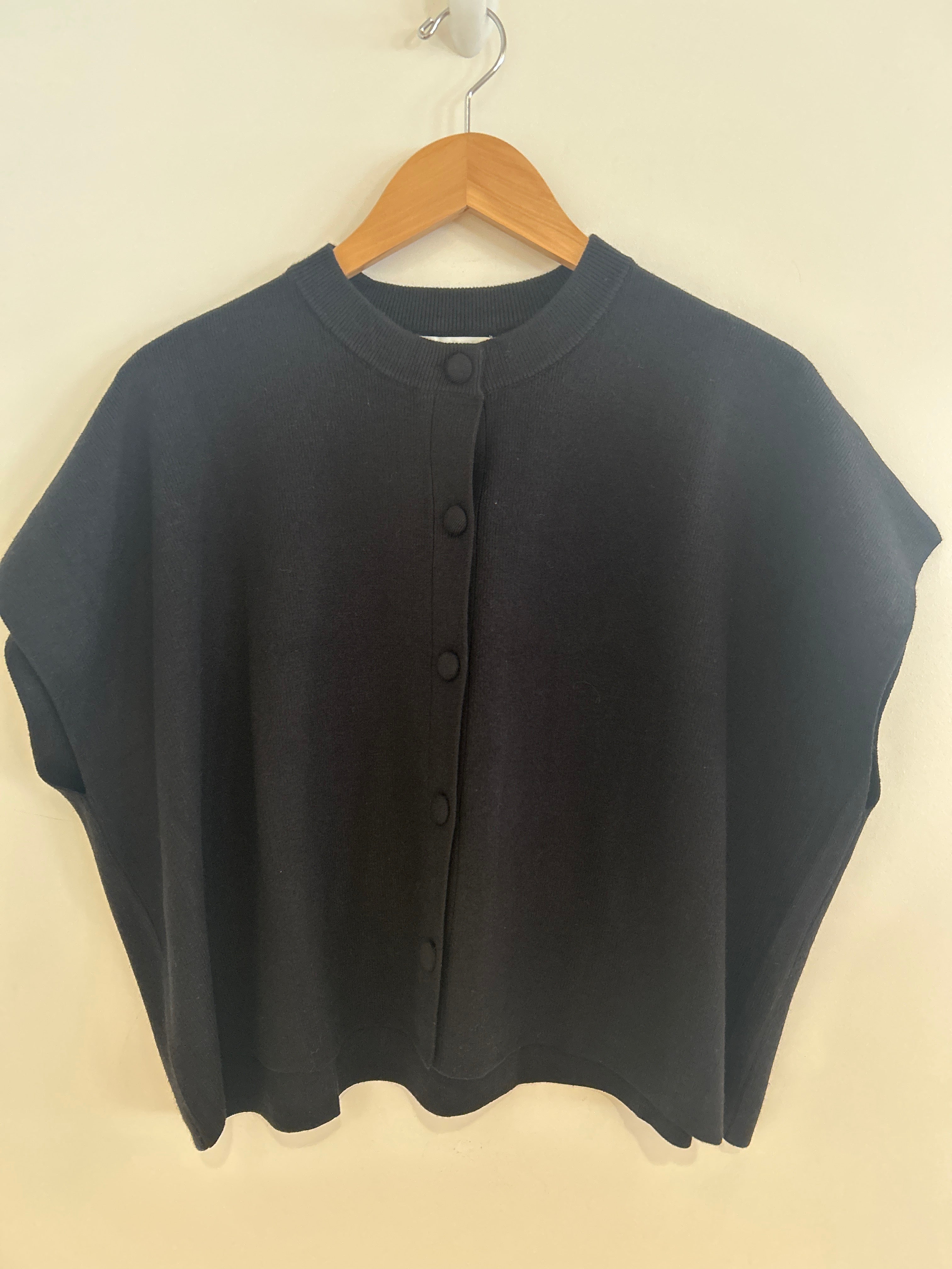 Button Down Cap Sleeve Sweater