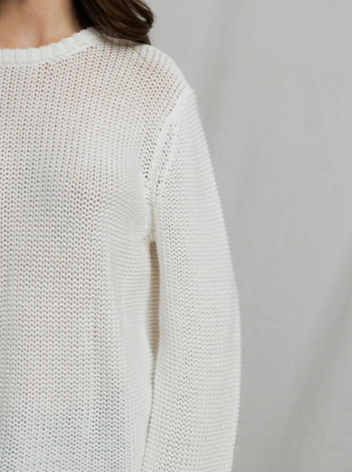 Perfect White Tee Margaret Boxy Crewneck Sweater White