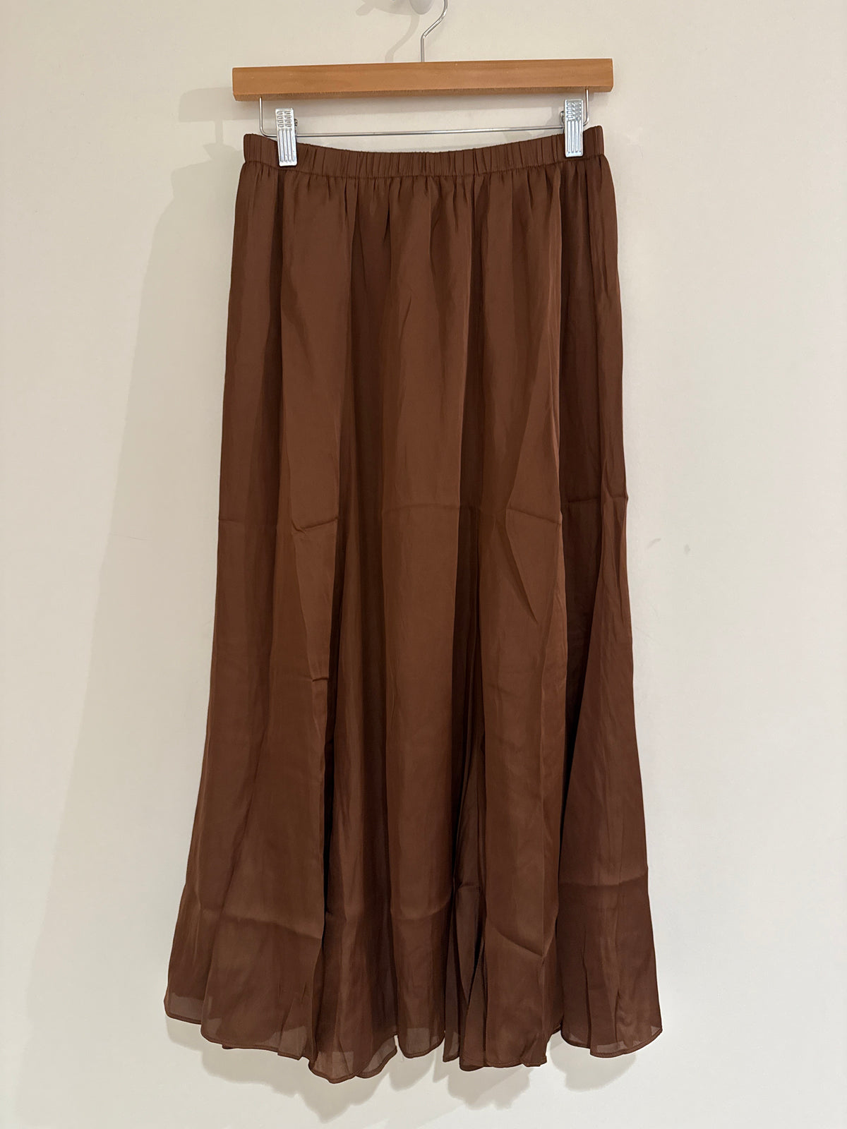RR Satin Midi Skirt Chocolate