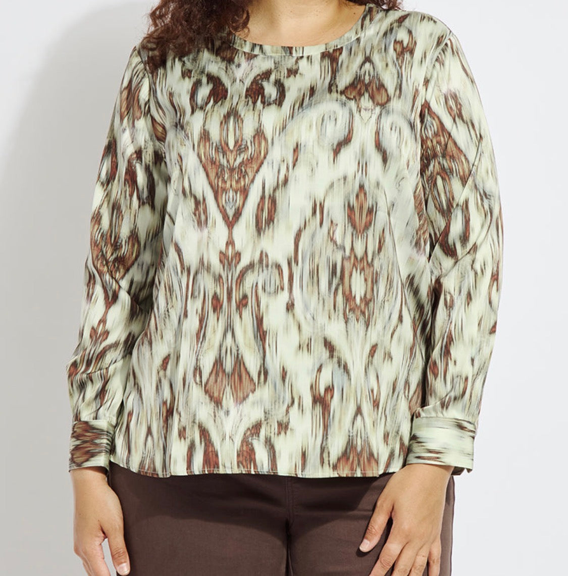 Lysse Tanni Crew Neck Blouse Woodland Paisley