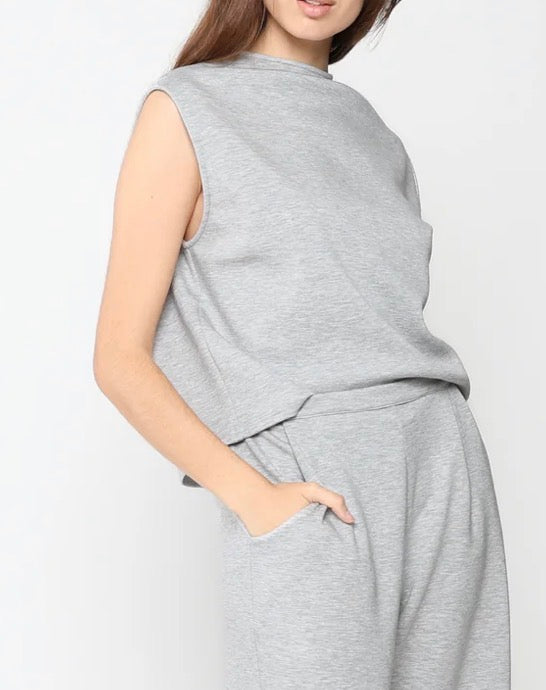 Ripley Rader Scuba Cowl Neck Top Heather Grey