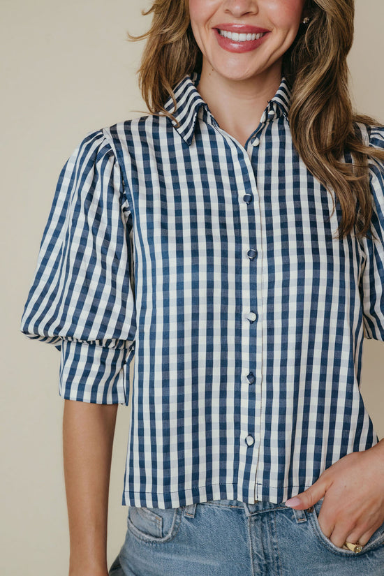 LaRoque Strahley Top Navy & Cream Check